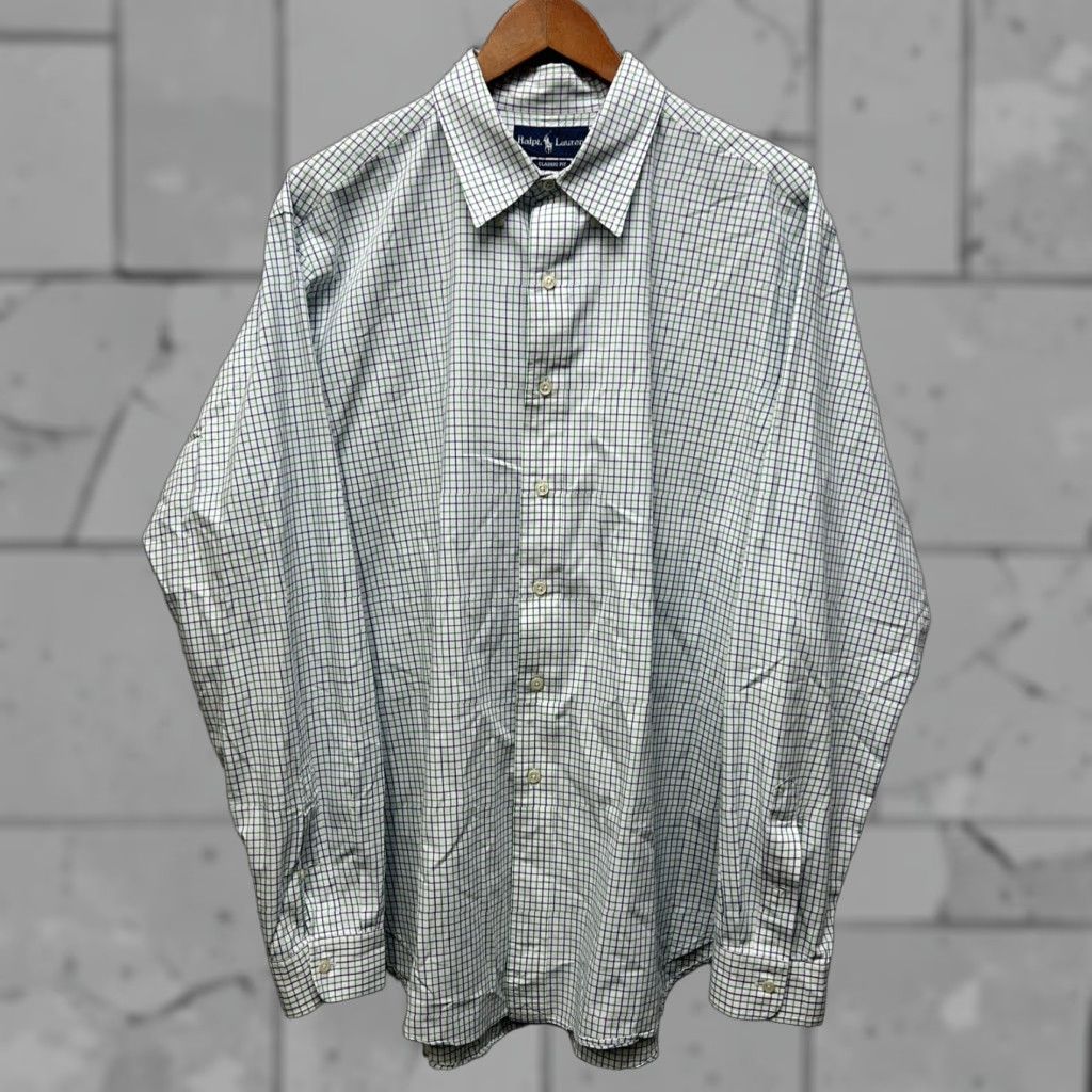 Ralph Lauren VINTAGE Ralph Lauren Classic Fit Blue Plaid Button Up Shirt Mens XL Long Sleeve Regular Fit Size US XL / EU 56 / 4 - 1 Thumbnail