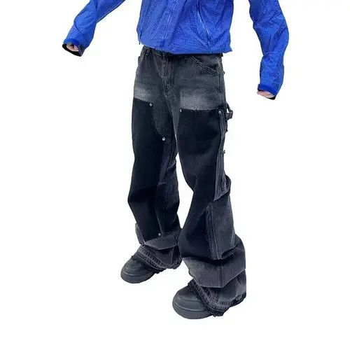 Japanese Brand × Jean Vintage studded fringe lumberjack bootcut jeans Size US 32 / EU 48 - 1 Thumbnail