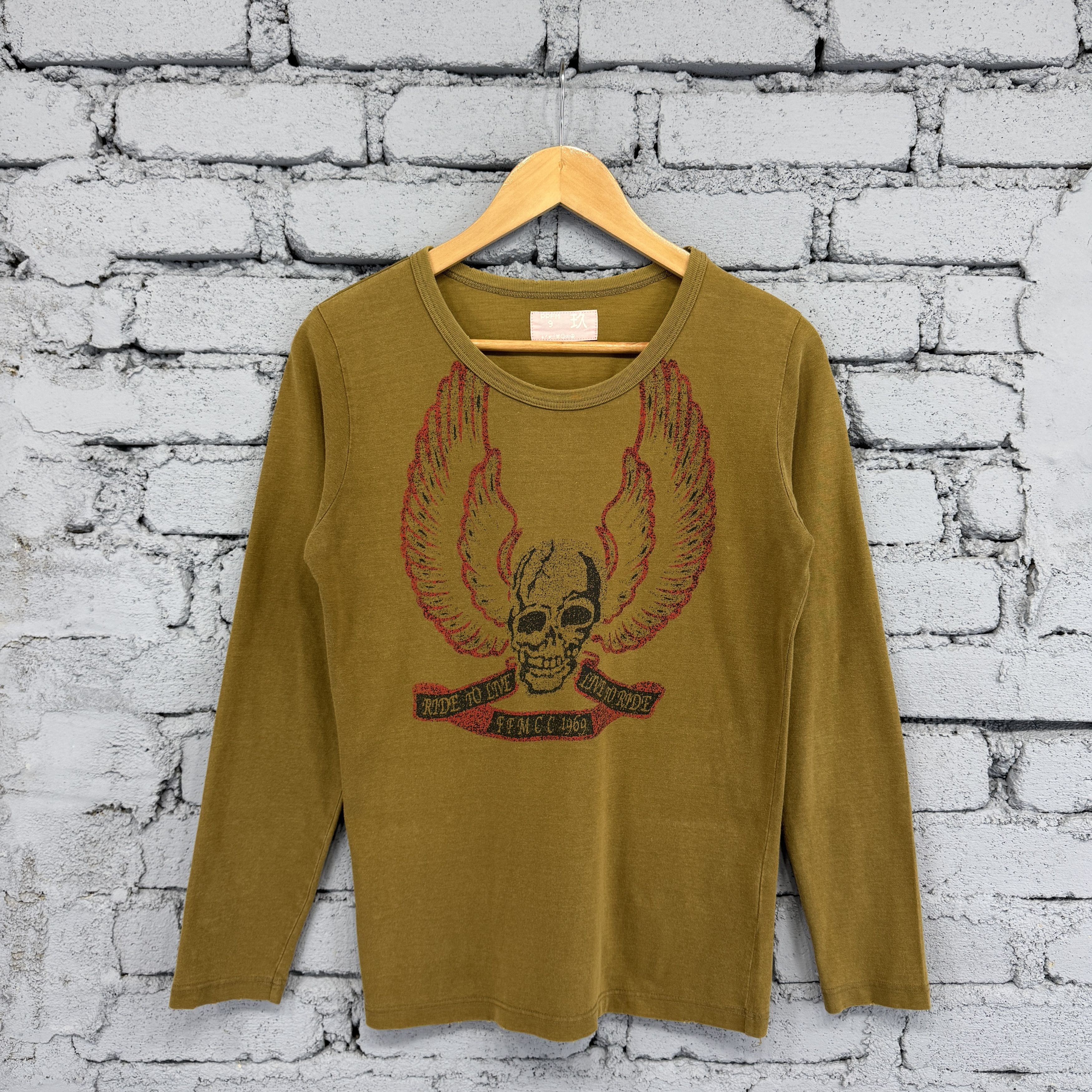 PPFM Rare Vintage Japanese Brand PPFM Skull Bones Sunfaded Tshirt Size US S / EU 44-46 / 1 - 1 Thumbnail