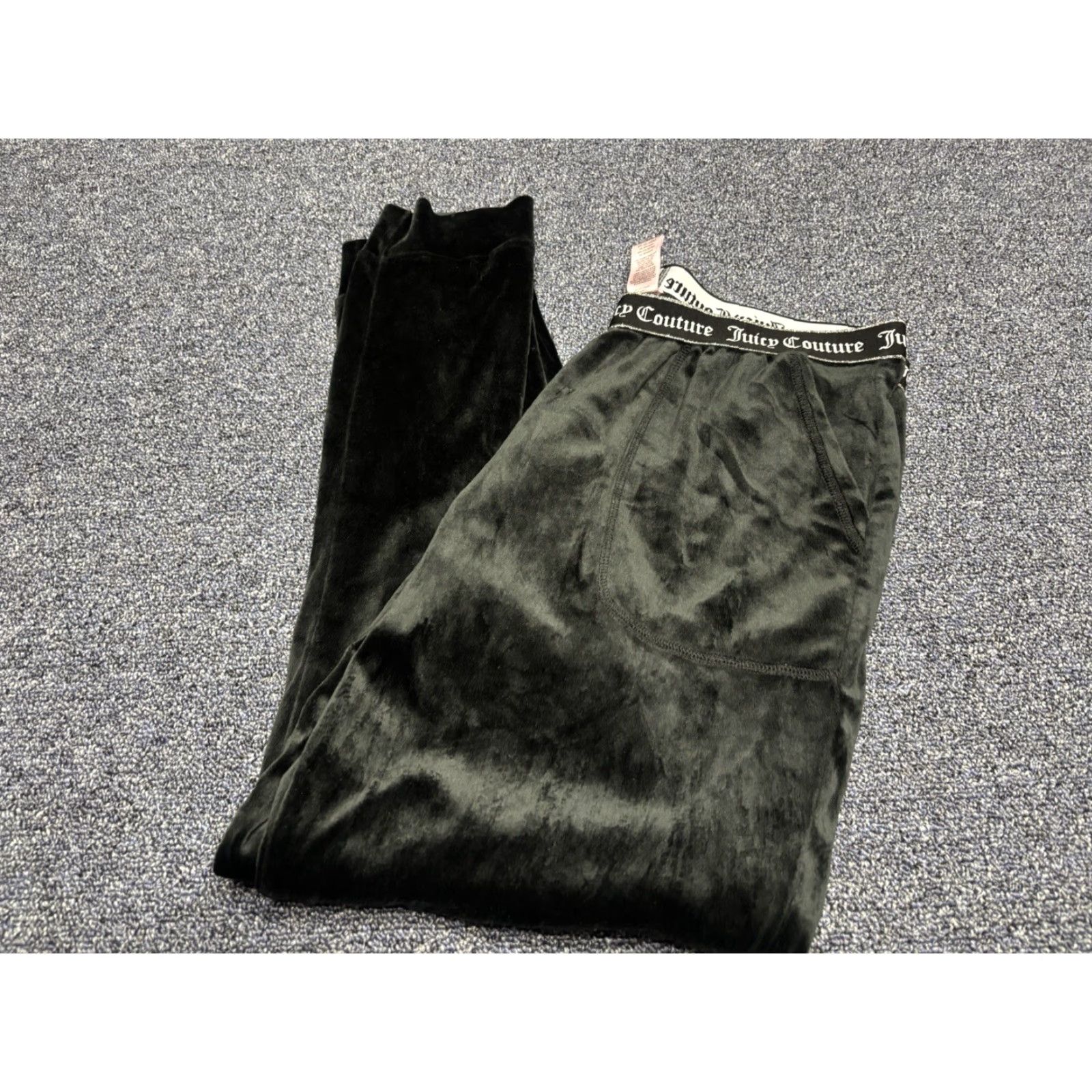 Juicy Couture VINTAGE Juicy Couture Velour Pants L Black Wide-Leg Women Regular P1 Shirt? Size 36" / US 14 / IT 50 - 4 Thumbnail