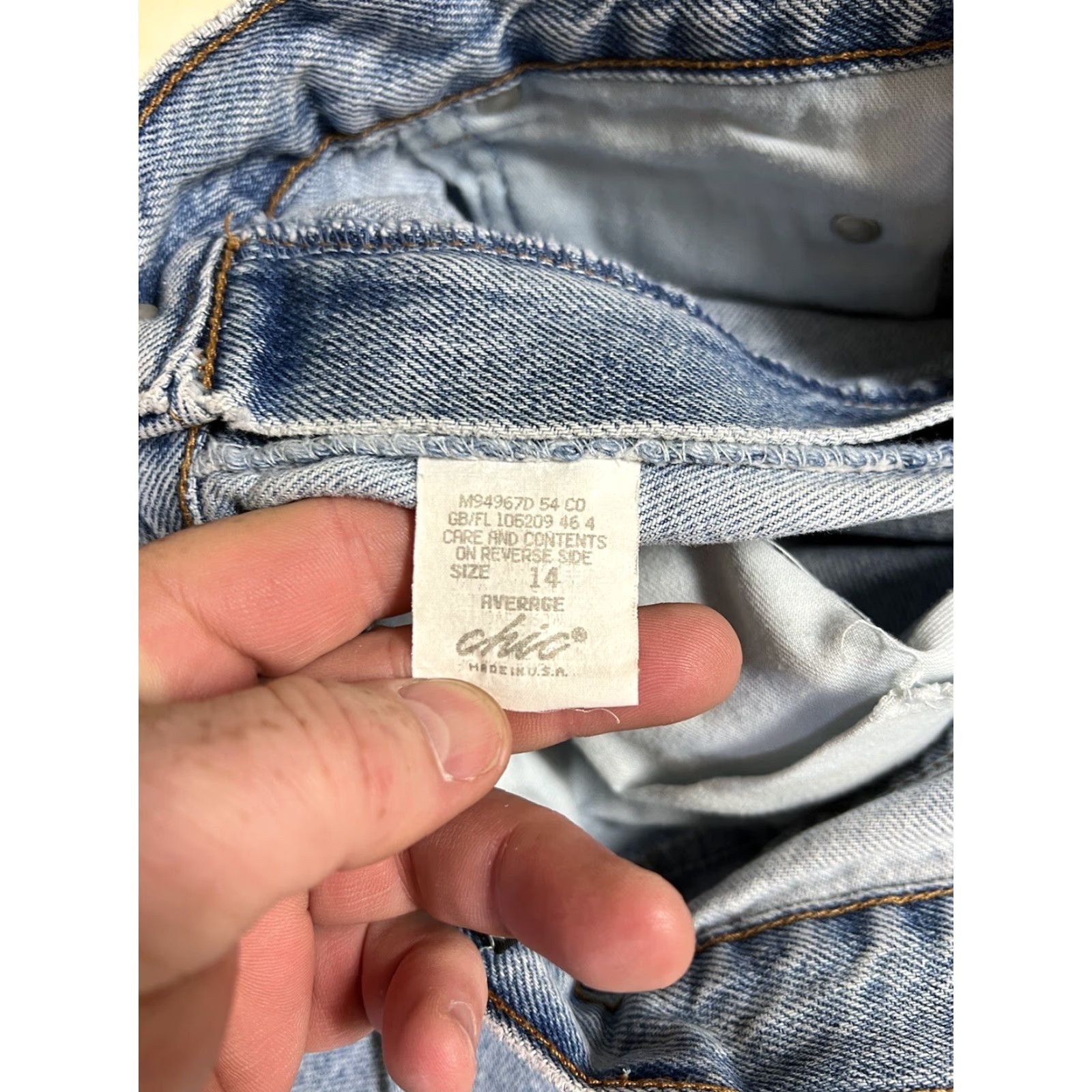 Vintage VINTAGE CHIC Jeans 5-Pocket Denim Tapered Relaxed High Rise 14 Blue Women Grunge 80s 90s USA Size 36" / US 14 / IT 50 - 6 Thumbnail