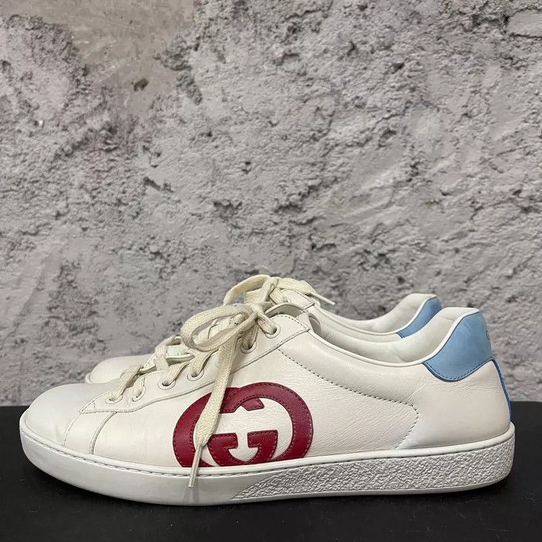 Gucci Gucci White Sneakers with Red Logo-2505 Size US 7 / EU 40 - 2 Thumbnail