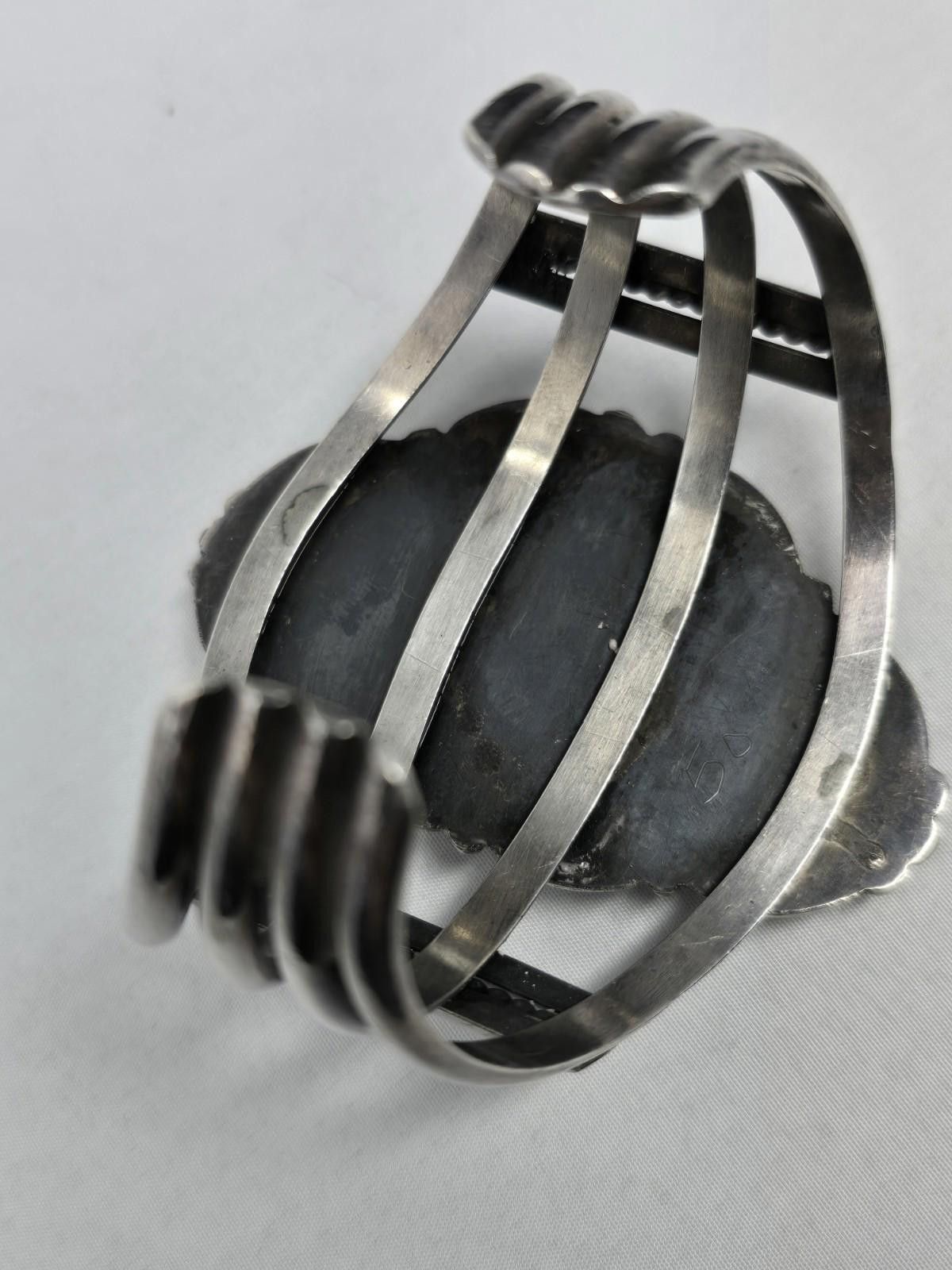 NBDN Nobrandedon Vintage Navajo Sterling Silver Huge Kingman Turquoise Cuff Size ONE SIZE - 9 Thumbnail