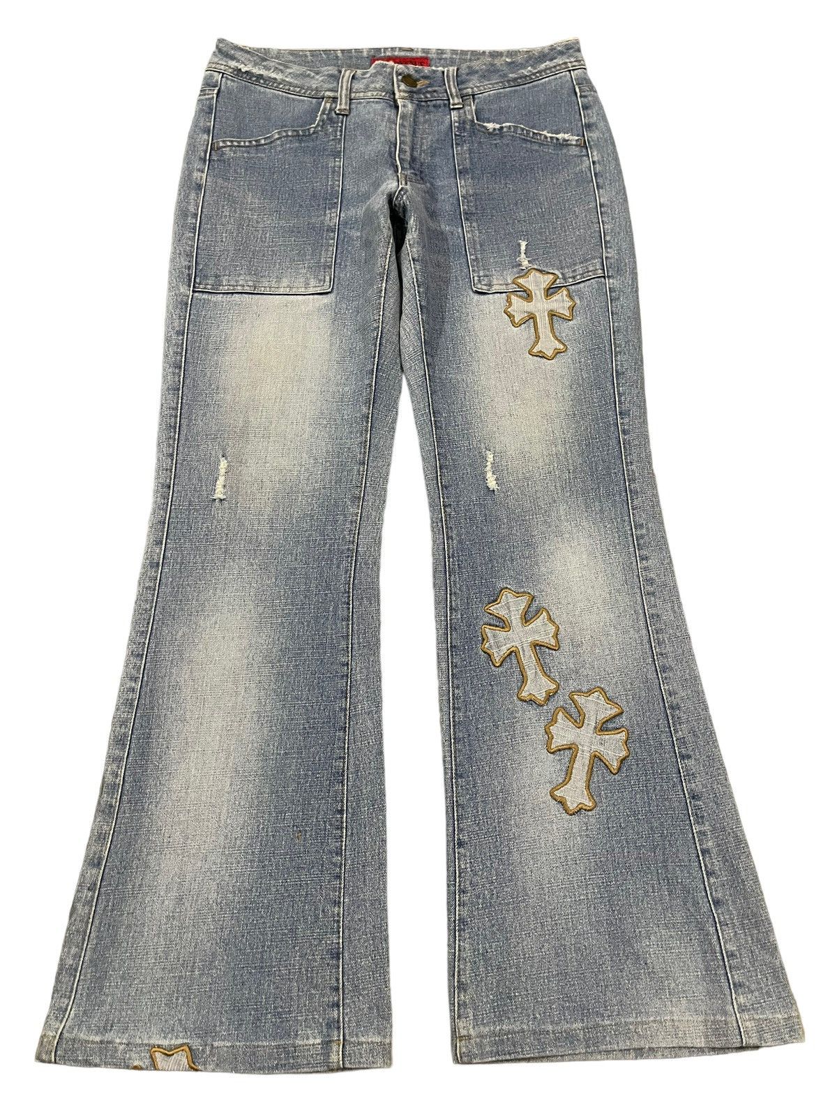 semanticdesign Vintage Japanese Cross Patch Style Chrome Hearts Inspired Size US 29 - 1 Thumbnail