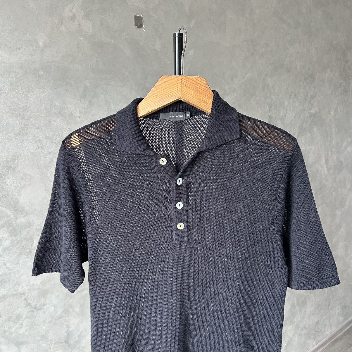 Dsquared2 Dsquared 2 Mesh Lightweight Knit Polo T Shirt M Size US M / EU 48-50 / 2 - 3 Thumbnail