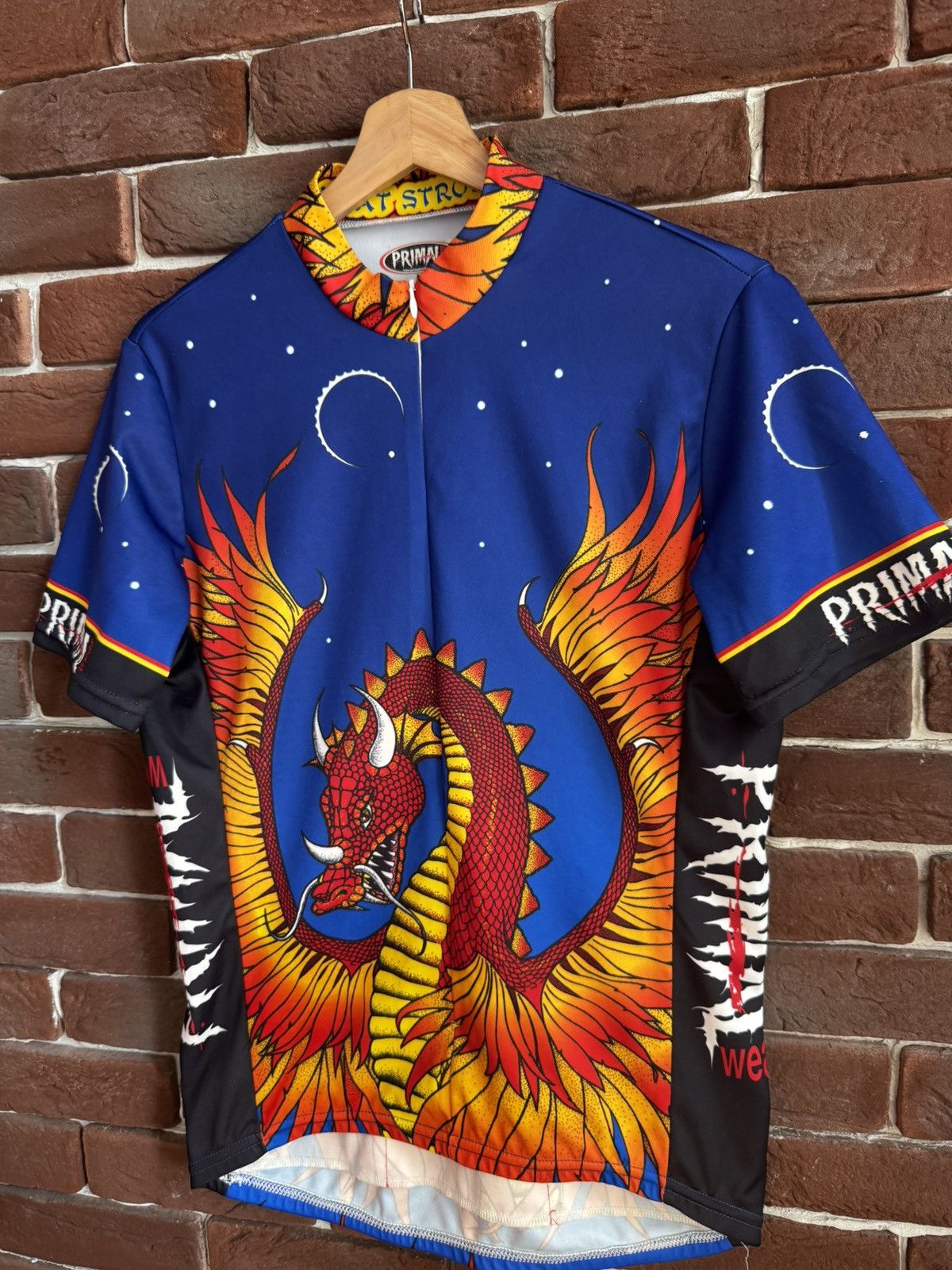 Rare Primal Wear Dragon Cycling Jersey Vintage M Blue Hype