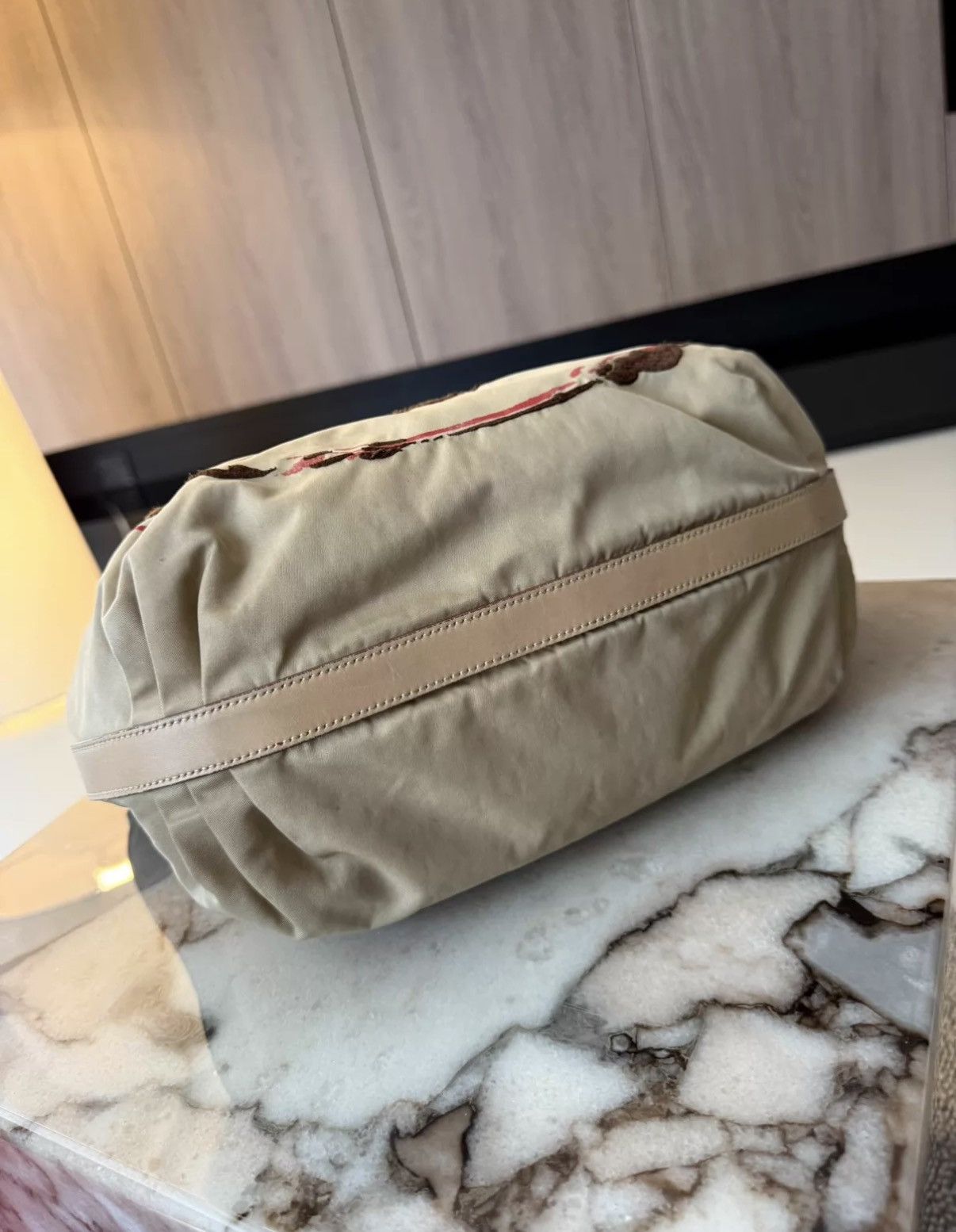 Prada Prada Vintage Milk Tea Nylon Hobo Underarm Bag J36 Size ONE SIZE - 8 Thumbnail
