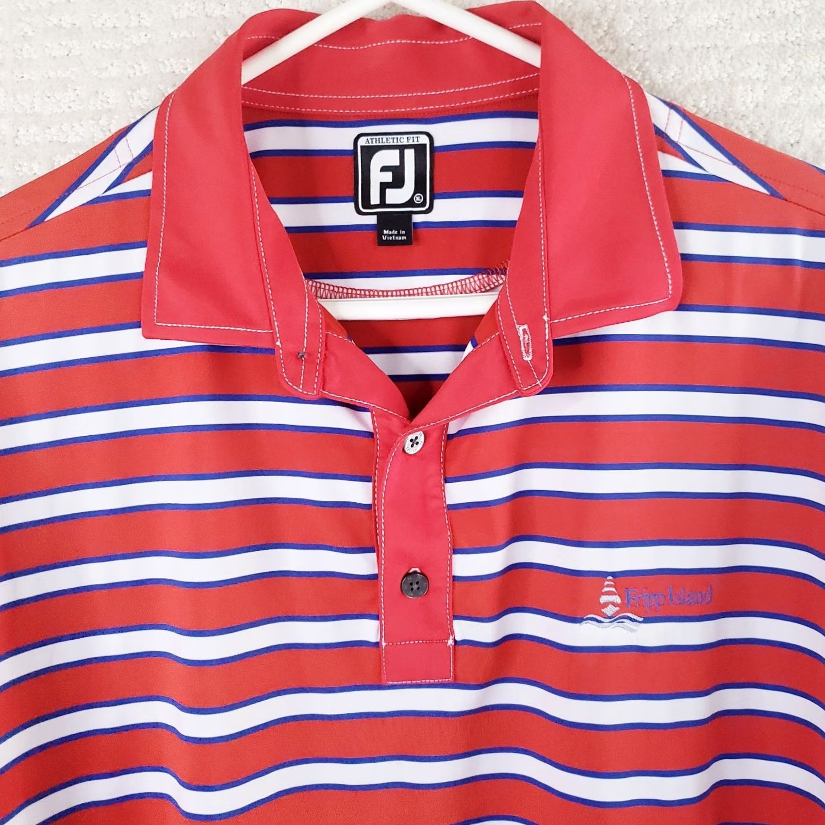 Footjoy FootJoy Polo Shirt Mens XL Multicolor Striped Golf Performance SS Fripp Island Logo Size US XL / EU 56 / 4 - 3 Thumbnail