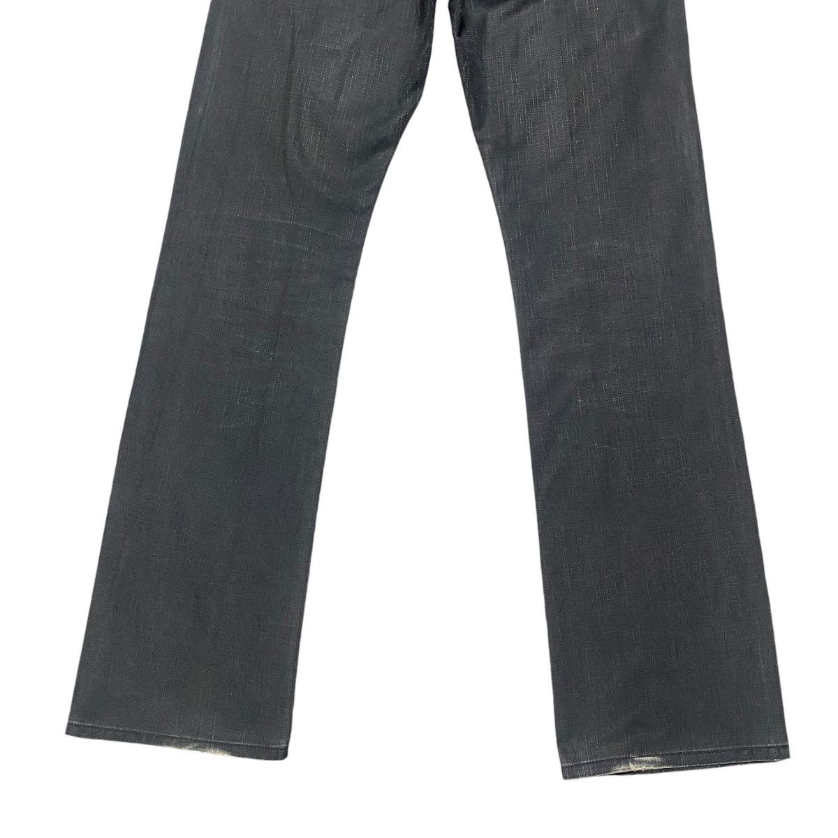 Japanese Brand Hiromichi Nakano Black Waxed Denim Flare Jeans Hedi Slimane Size US 31 - 12 Thumbnail