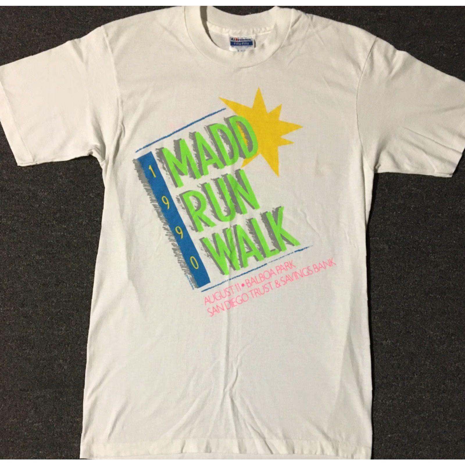 MOTHER VINTAGE MADD Run Walk Shirt M Adult Men White 90s Surf Beach Hawaii Aloha California USA Nautical Tropical Retro Size US M / EU 48-50 / 2 - 2 Thumbnail