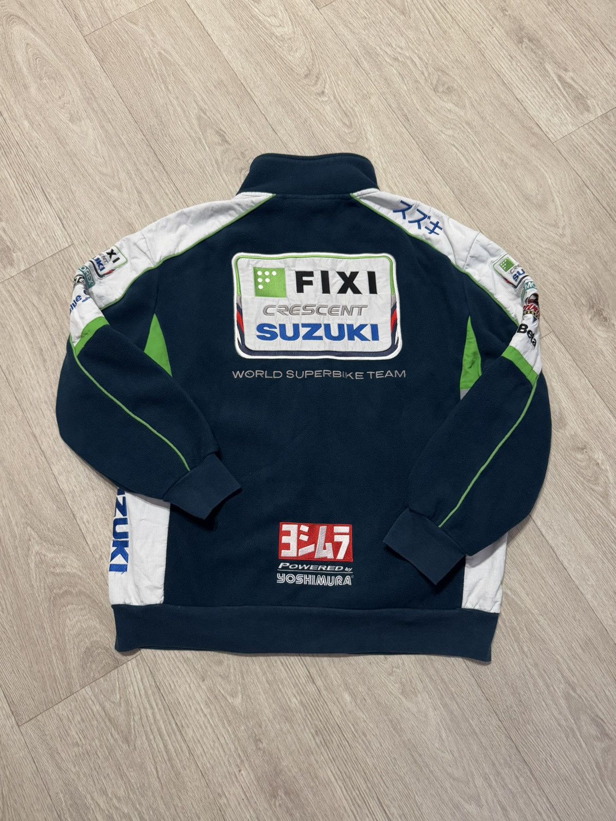 Vintage 🔷Vintage Suzuki Racing Fleece Jacket 90s🔷 Size US L / EU 52-54 / 3 - 7 Thumbnail