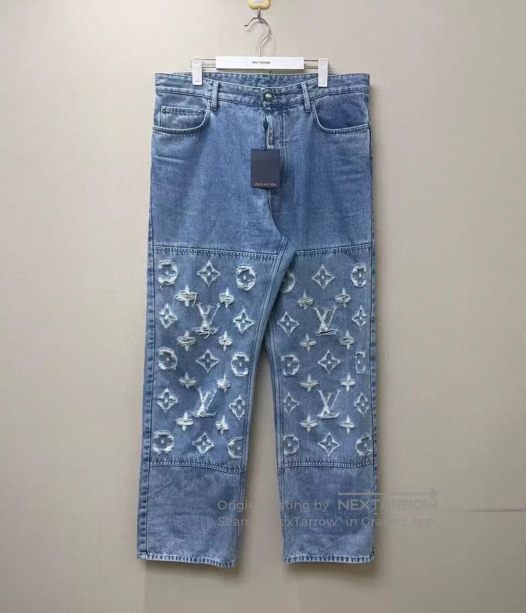 Louis Vuitton Louis Vuitton Blue Distressed Logo Jeans. Size US 30 / EU 46 - 1 Thumbnail