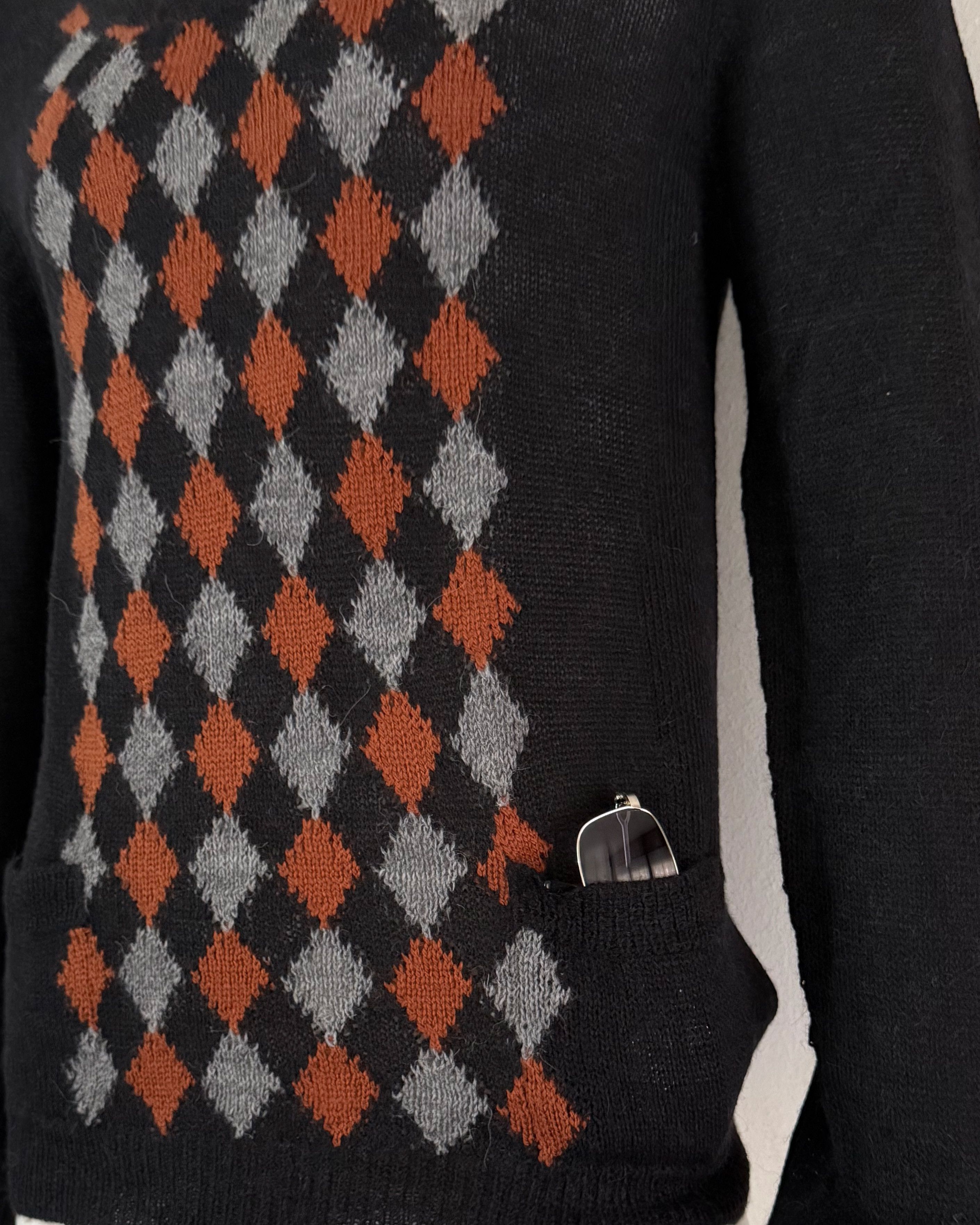 Prada Prada Deep Scoop Argyle Sweater Size US L / EU 52-54 / 3 - 7 Thumbnail