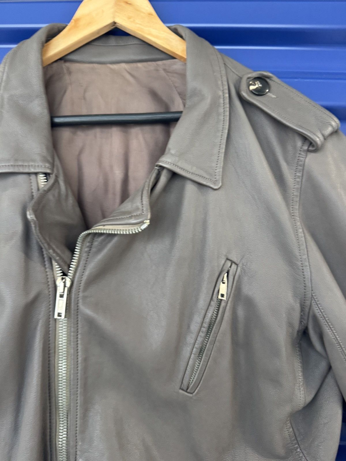Rick Owens RARE! $5351 STOOGES SIZE AW10 MAINLINE TAUPE LEATHER JACKET Size US L / EU 52-54 / 3 - 9 Thumbnail