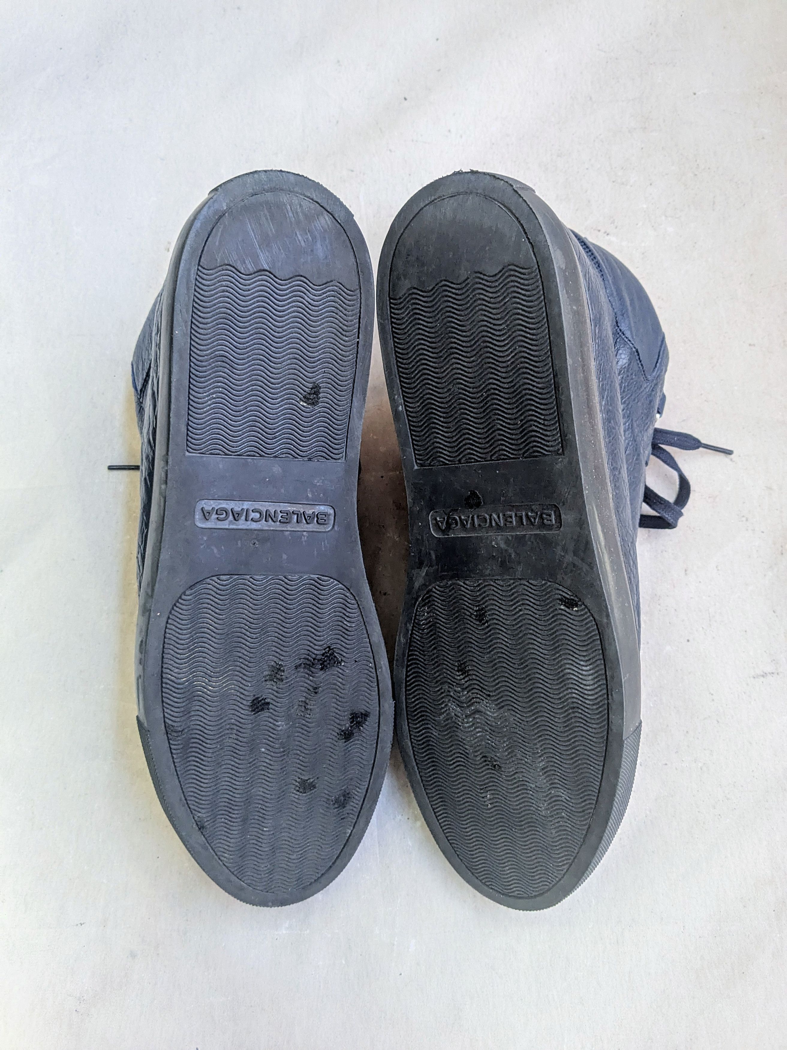 Balenciaga Balenciaga Arena Navy Blue 12 Leather High Tops Size US 12 / EU 45 - 11 Thumbnail
