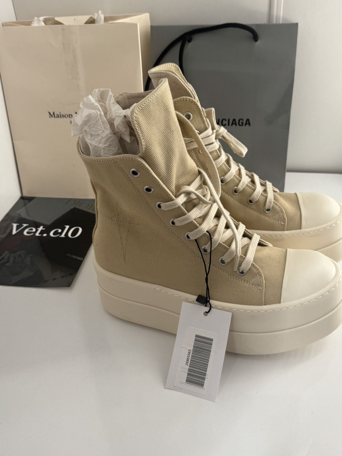 Rick Owens Drkshdw ⛔️Rick owens ramones double bumper drkshdw beige high 38.5 Size US 8.5 / IT 38.5 - 3 Thumbnail