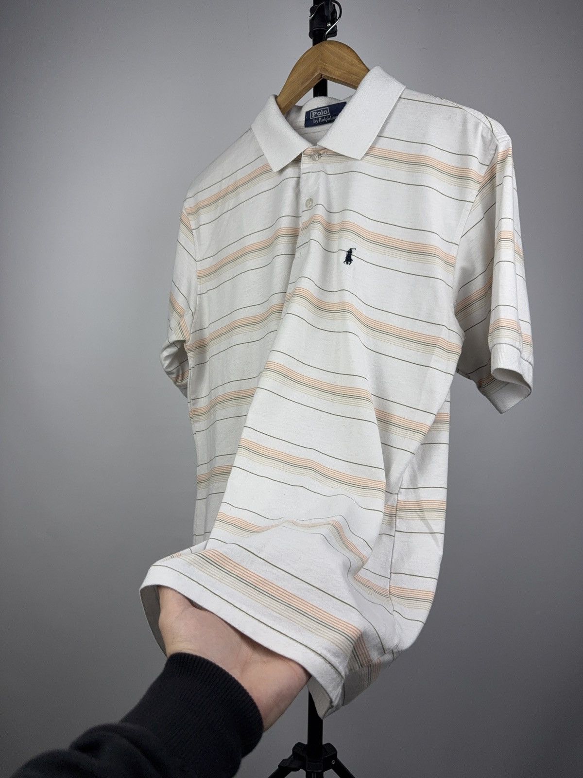 Polo Ralph Lauren Luxury Retro Lauren Striped Polo Shirt Vintage White XL Size US XL / EU 56 / 4 - 10 Thumbnail