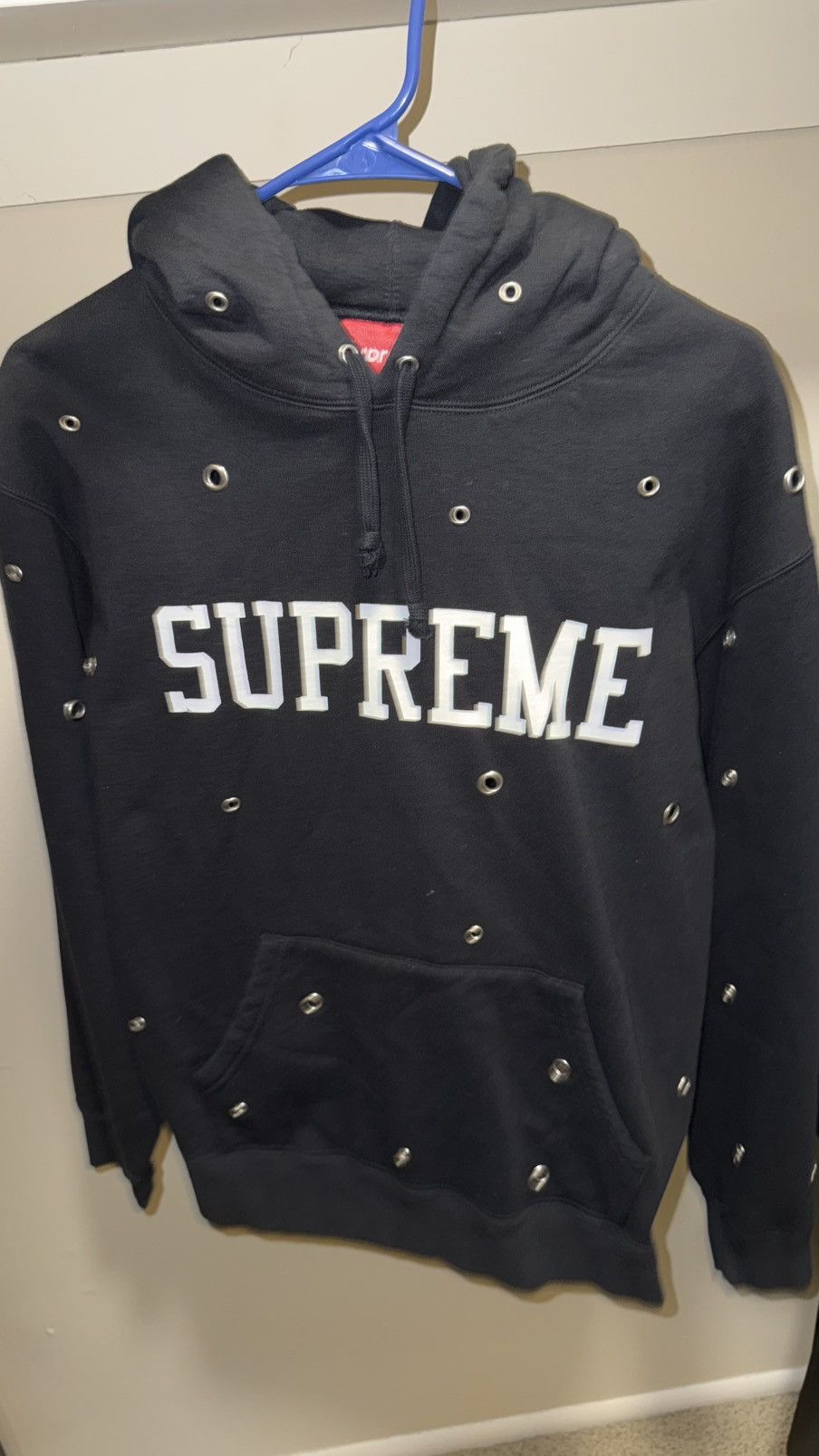 Supreme Supreme Black Eyelet Hoodie Size US M / EU 48-50 / 2 - 1 Thumbnail