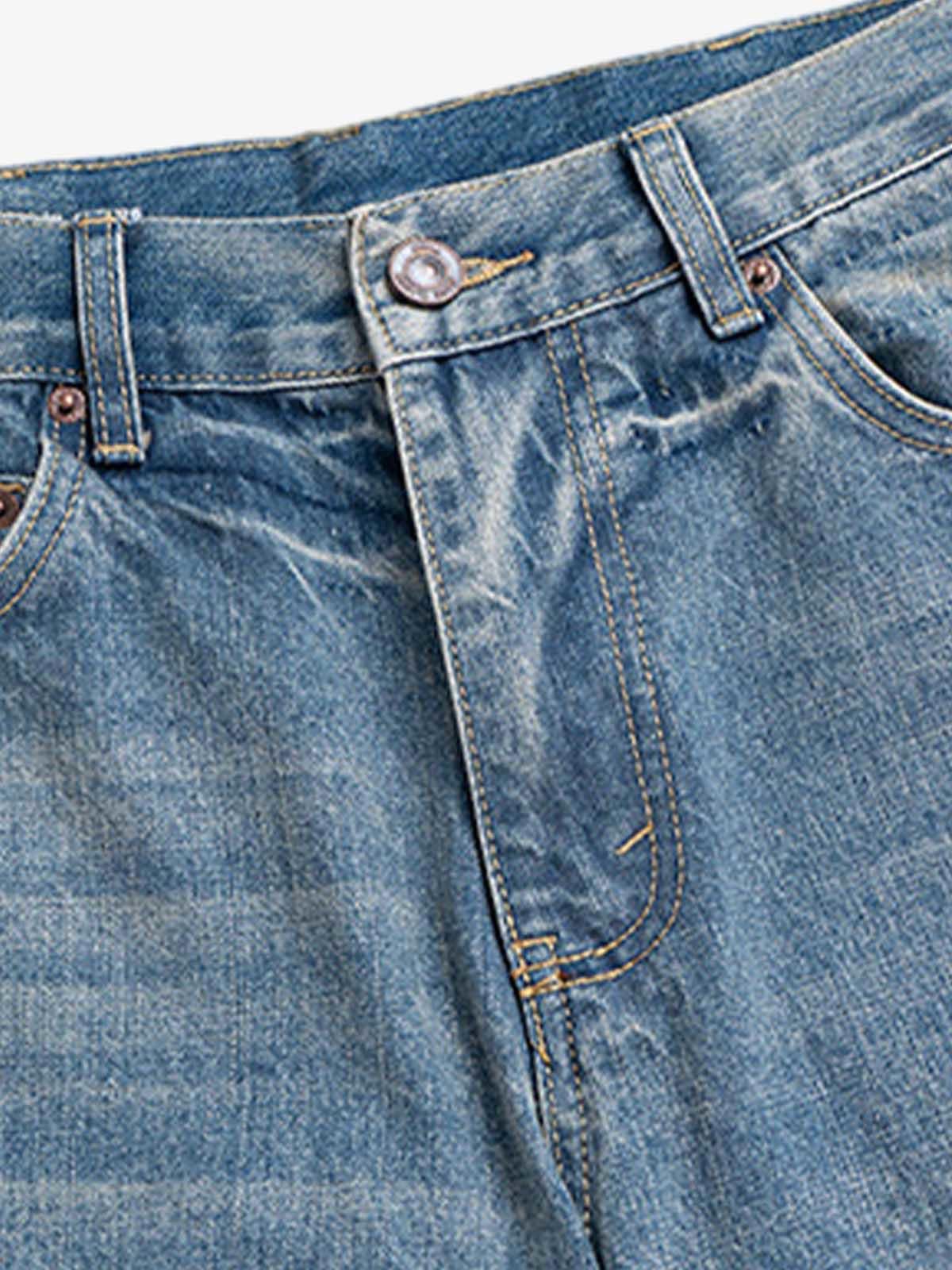 Jean Washed Whitened Flared Jeans Size US 33 - 7 Thumbnail
