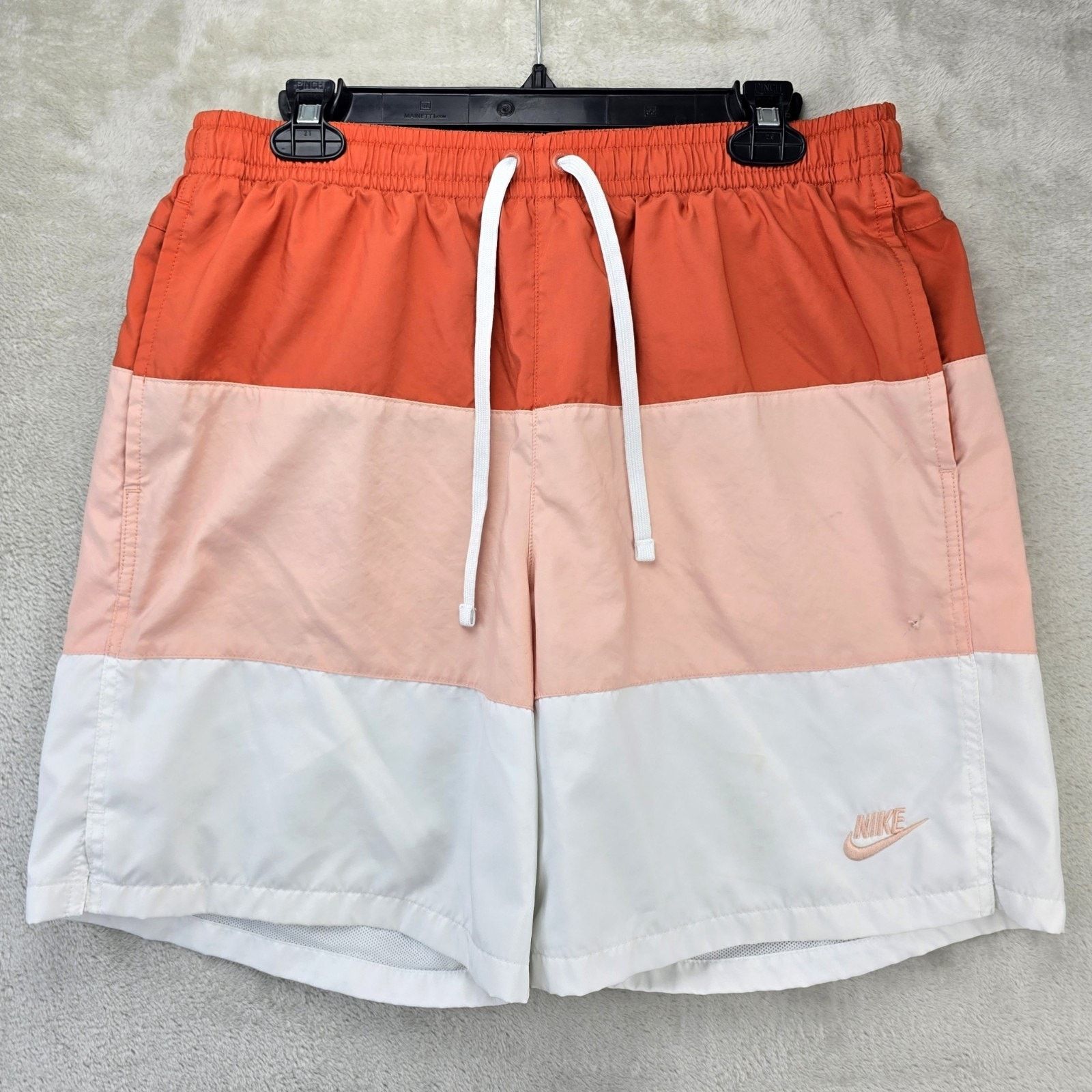 Nike Nike City Edition Woven Shorts Mens Large White Orange Size US 32 / EU 48 - 1 Thumbnail