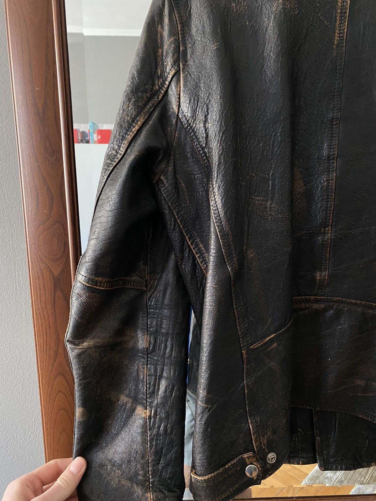 Designer × Vintage Vintage Real Leather Jacket Biker Jacket Size US M / EU 48-50 / 2 - 21 Thumbnail