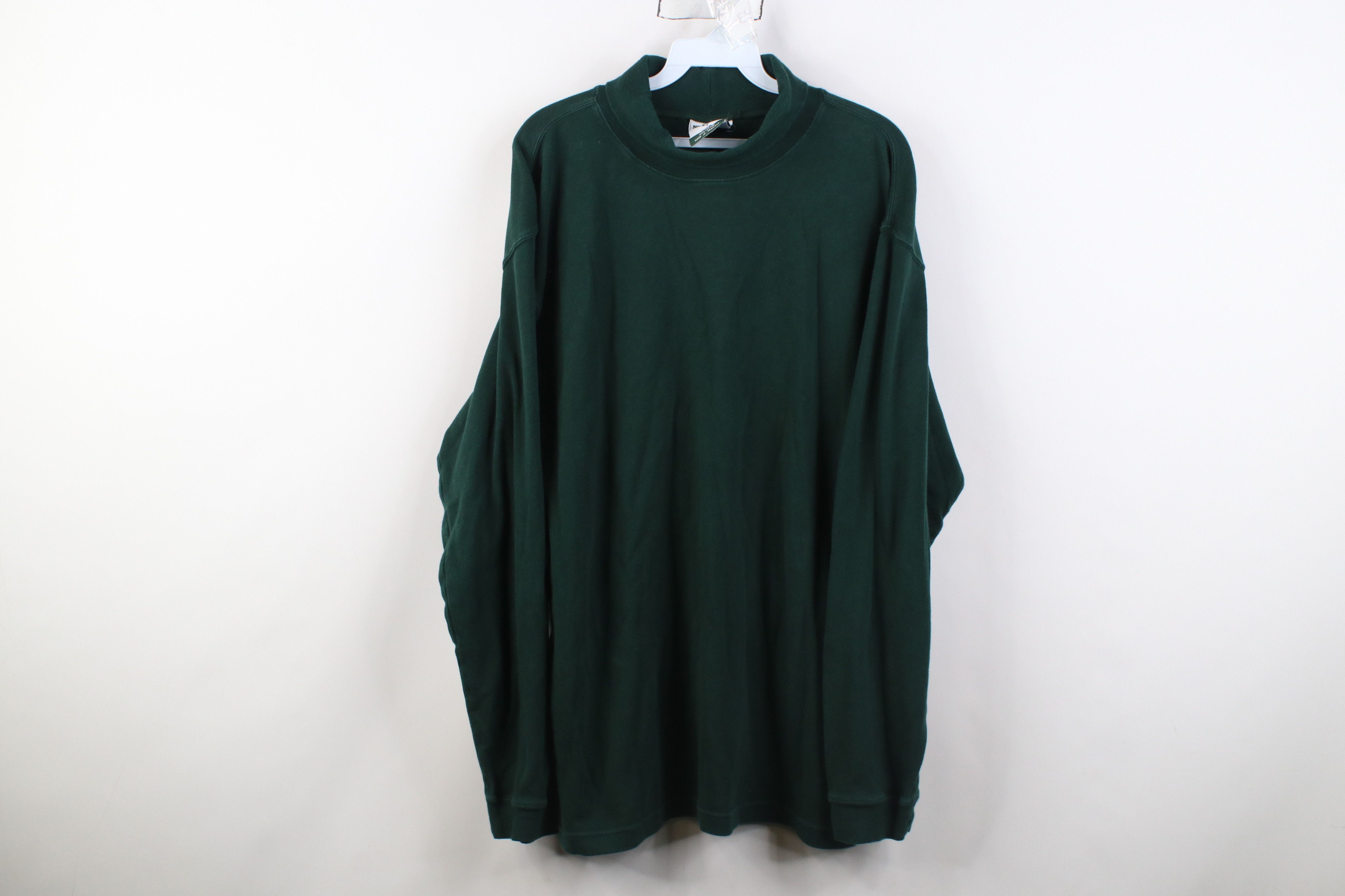 Vintage Vintage 90s Streetwear Cotton Turtleneck T-Shirt Green Size US XL / EU 56 / 4 - 1 Thumbnail