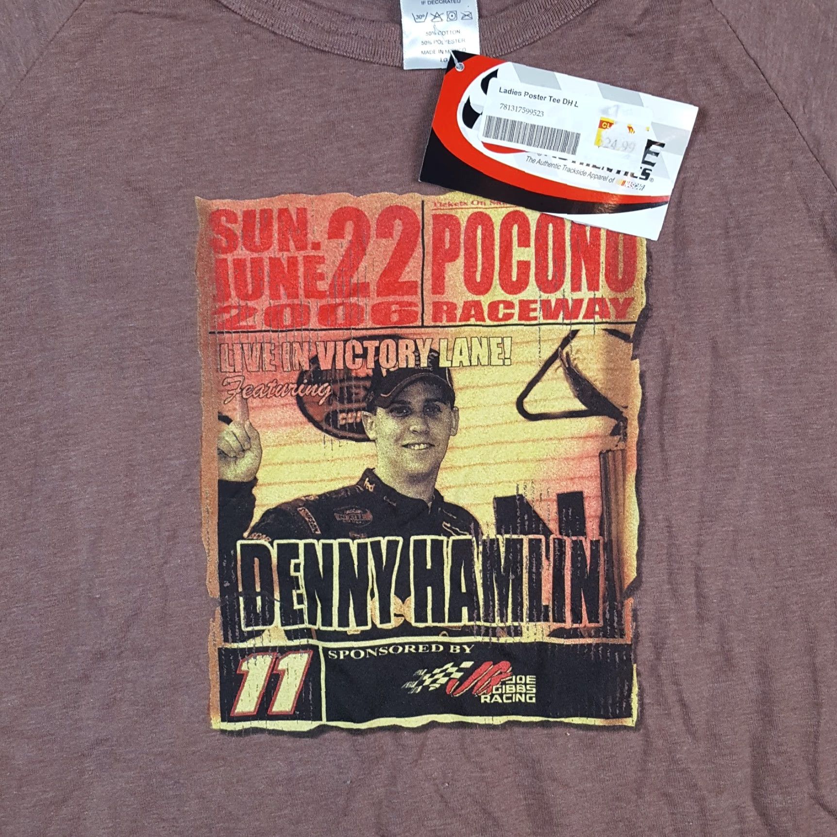 Chase Authentics VINTAGE Denny Hamlin NASCAR Racing Tee Women's Size L Car Race T Shirt Top Size L / US 10 / IT 46 - 3 Thumbnail