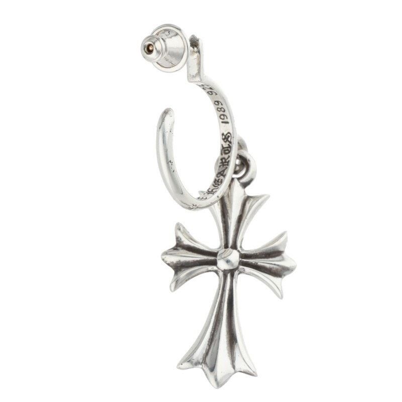 Chrome Hearts Chrome Hearts Tiny CH Cross Hoop Silver Earring Size ONE SIZE - 2 Thumbnail