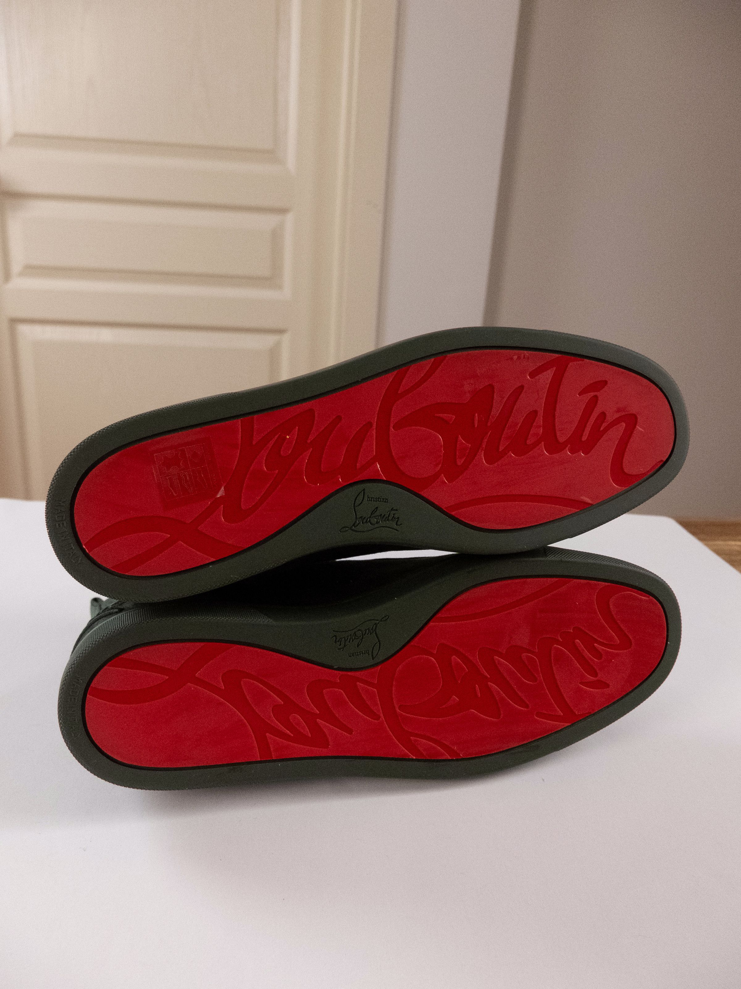 Christian Louboutin CHRISTIAN LOUBOUTIN Fun Louis green high suede sneakers 45 Size US 12 / EU 45 - 8 Thumbnail