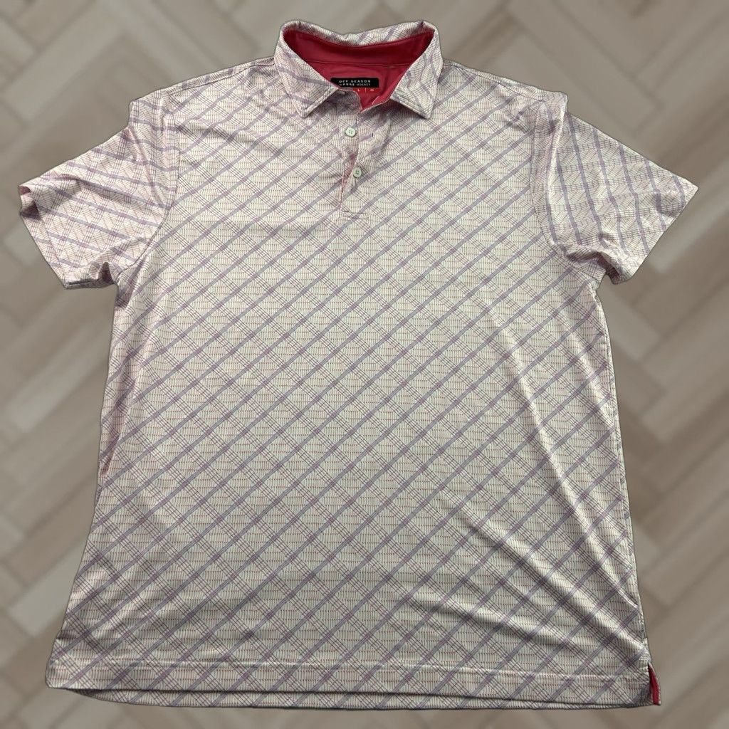 Vintage Off Season Pure Hockey Short Sleeve Polo Shirt Mens Large Pink Shirt Size US L / EU 52-54 / 3 - 1 Thumbnail