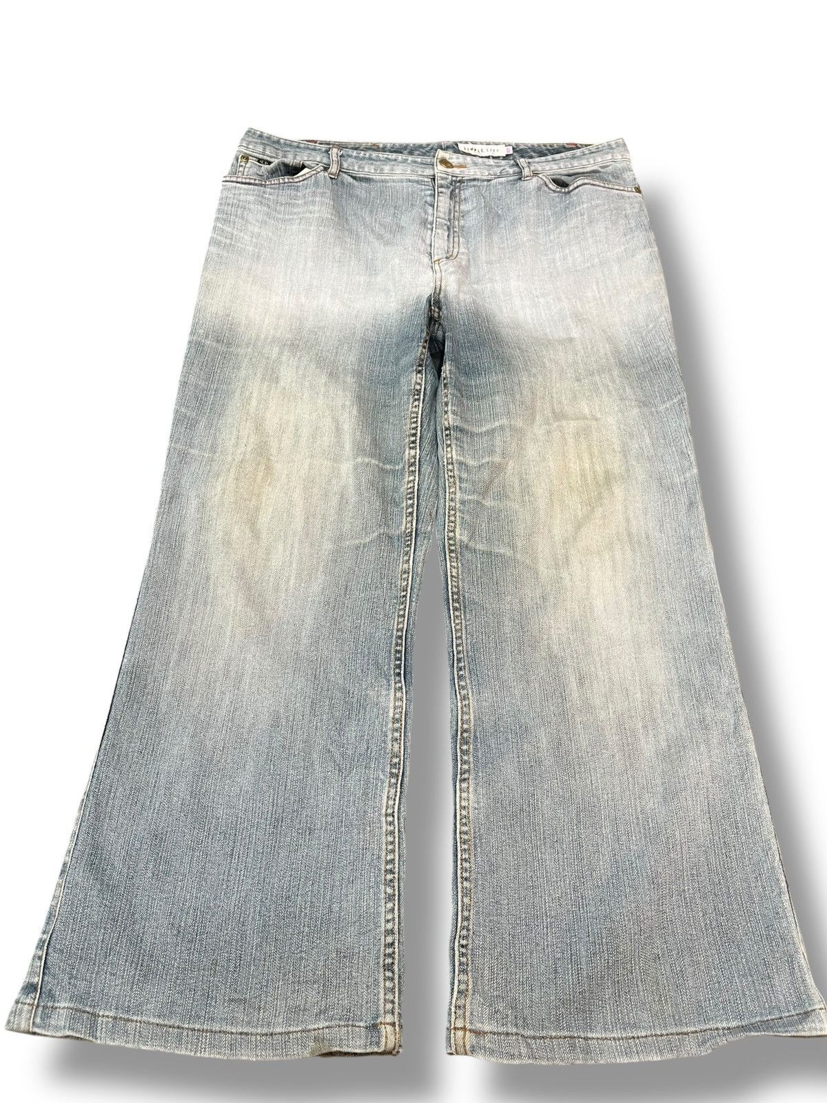 Japanese Brand Vintage Simple Life Baggy Faded Denim Size US 35 - 1 Thumbnail