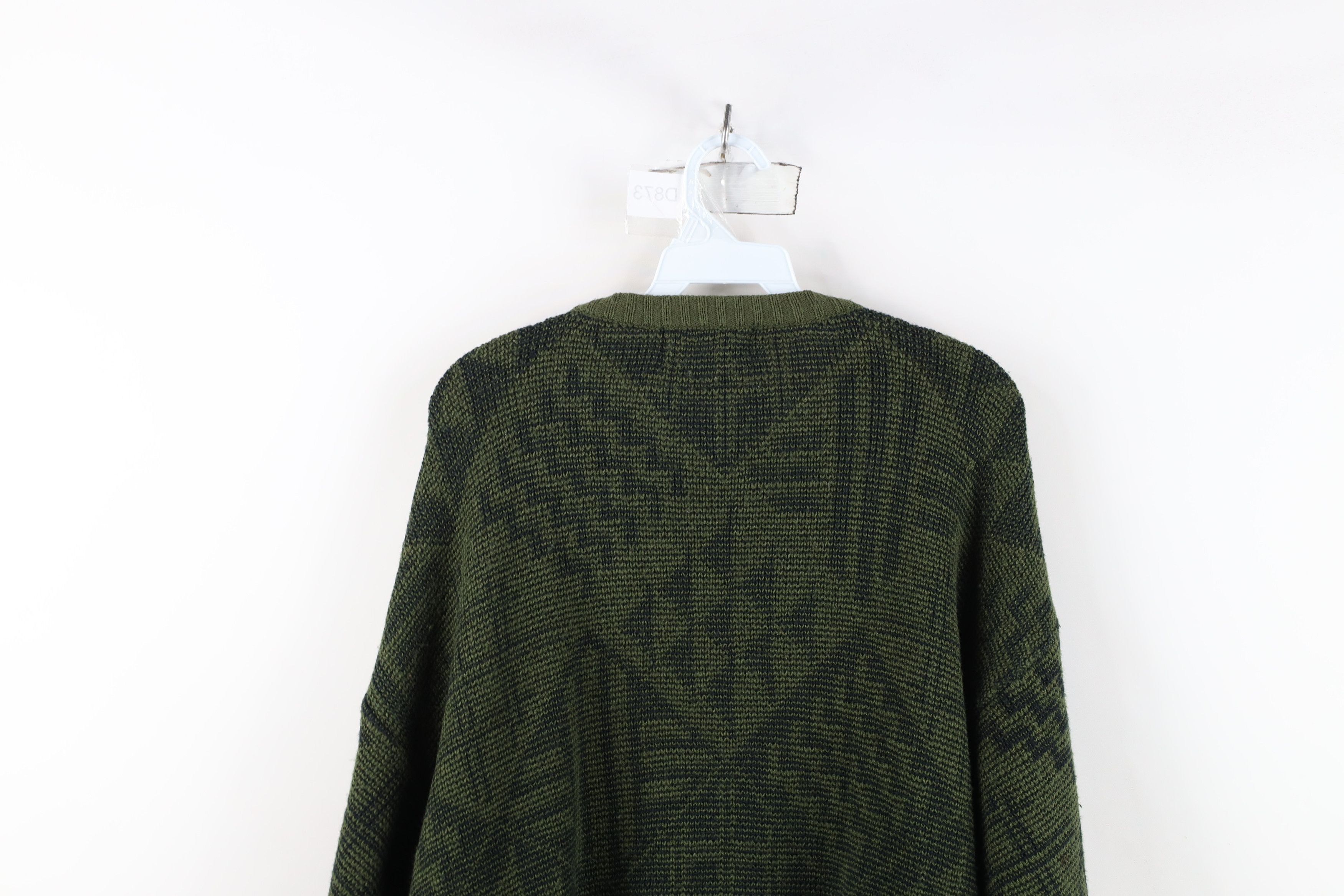 Vintage Vintage 90s Streetwear Patch Diamond Knit Sweater Green Size US M / EU 48-50 / 2 - 11 Thumbnail