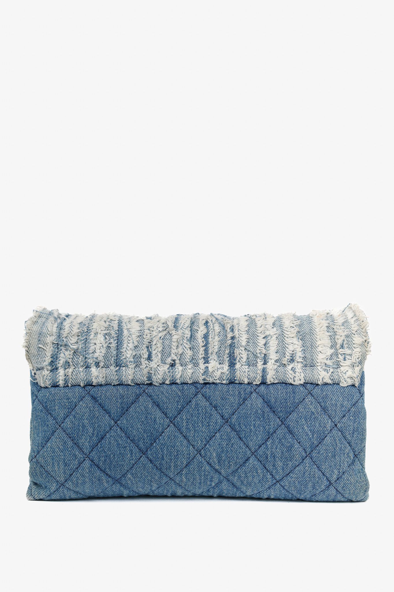 Chanel Chanel 15P Blue Denim Fringe CC Medium Flap Bag Size ONE SIZE - 4 Thumbnail