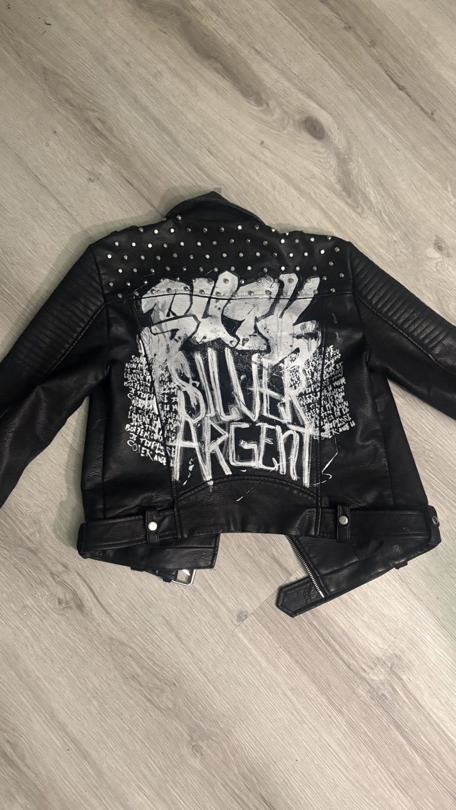 Zara Black studded vintage leather jacket Size US XS / EU 42 / 0 - 1 Thumbnail