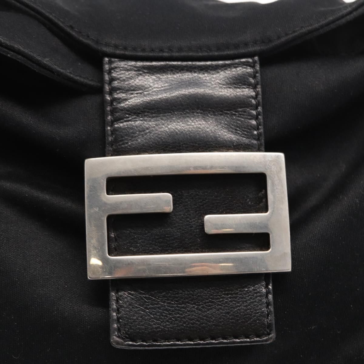 Fendi FENDI Mamma Baguette Shoulder Bag Nylon Black Silver Auth Size ONE SIZE - 18 Thumbnail
