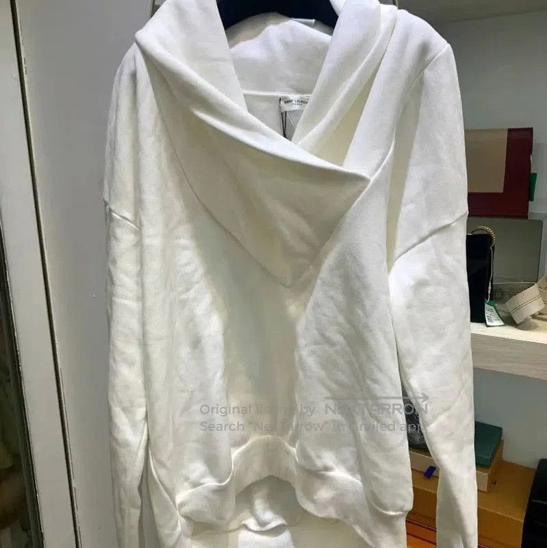Yves Saint Laurent YSL White Cotton Women's Hoodie . Size S / US 4 / IT 40 - 1 Thumbnail