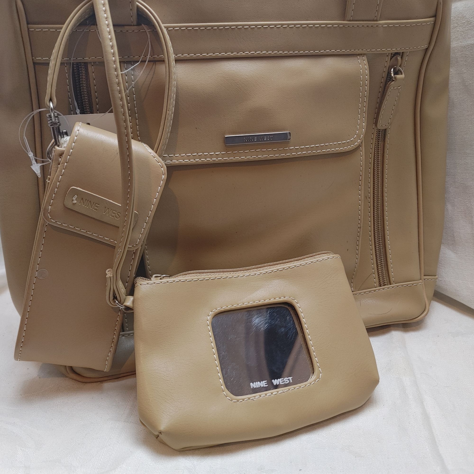 Nine West NWT Nine West Camel Tan Hand Bag Double Time Purse with Smal Size ONE SIZE - 2 Thumbnail