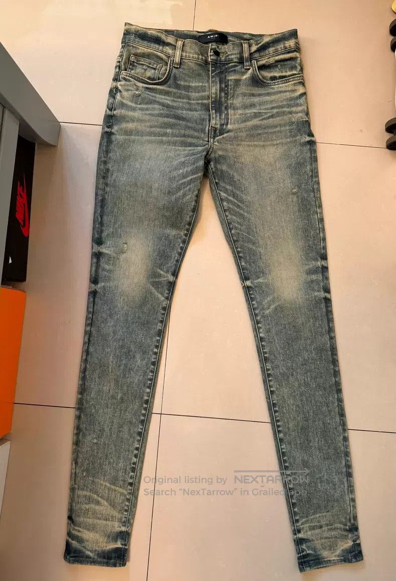 Amiri Amiri Yellow mud water-washed denim pants Size US 32 / EU 48 - 1 Thumbnail