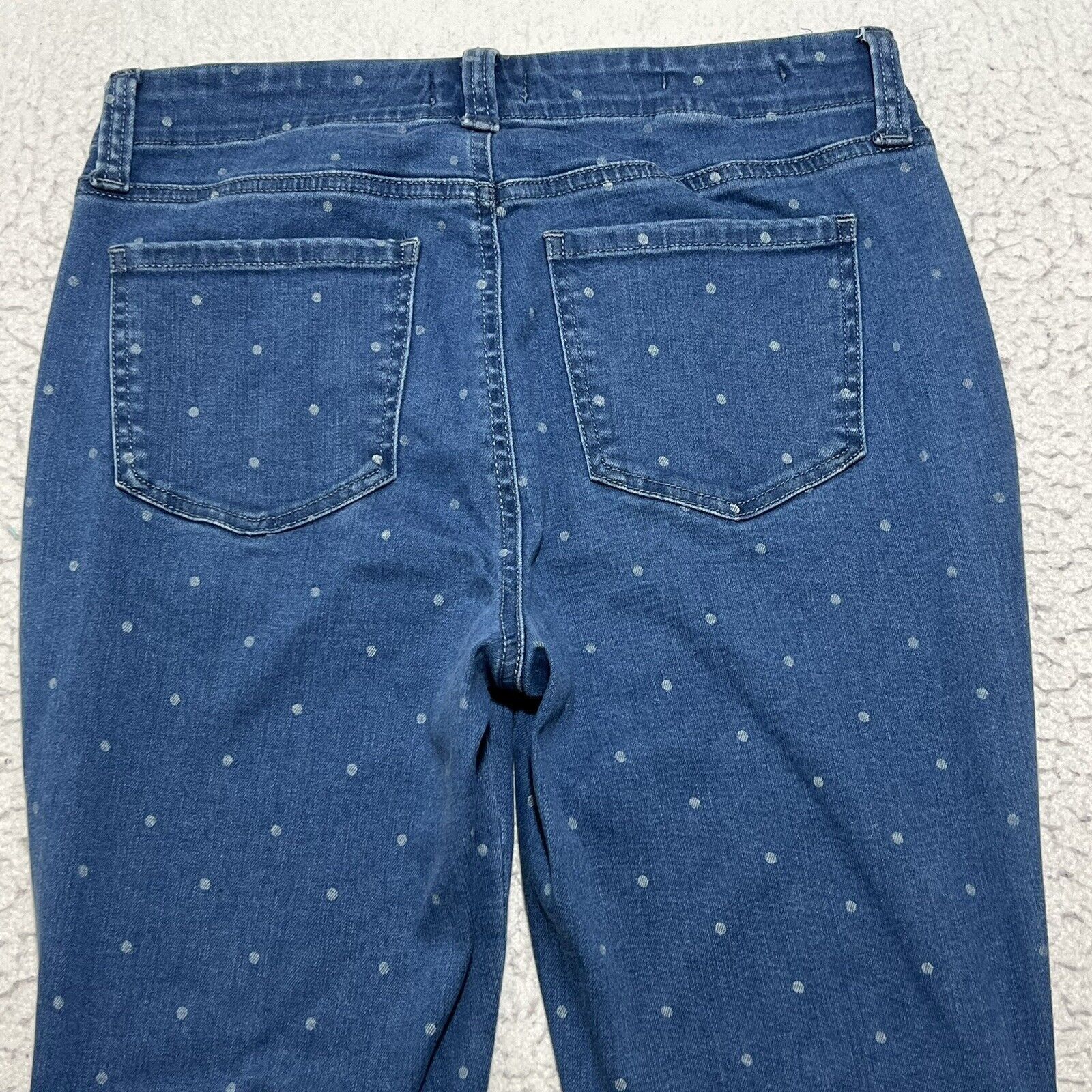 Other NYDJ Ami Skinny Lift Tuck Blue Polka Dot Denim Stretch Jeans Size 28" / US 6 / IT 42 - 7 Thumbnail