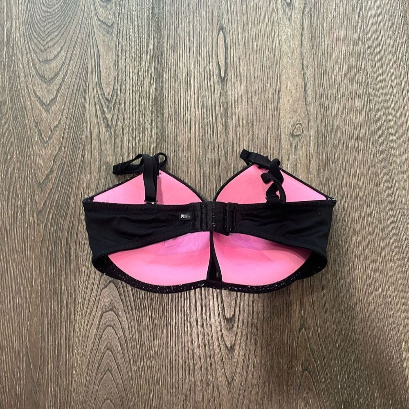 Vintage Victorias Secret PINK Black Push Up Bra - Size 34DD Size ONE SIZE - 2 Thumbnail