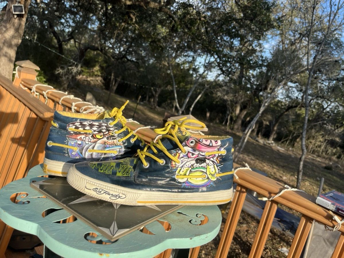 Ed Hardy *** FREE GIFT *** ULTRA RARE Ed Hardy high-top sneakers Size US 10 / EU 43 - 2 Thumbnail