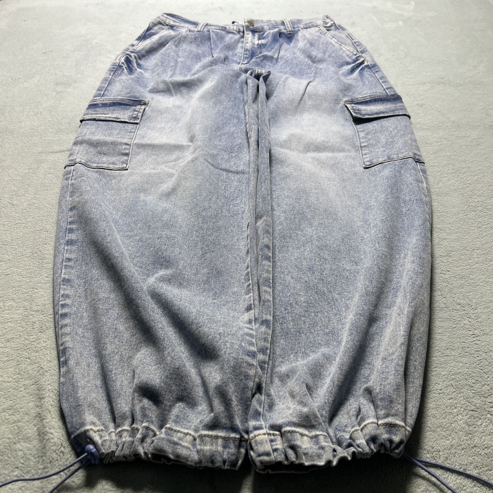 Wrangler 2000s Beyond Baggy Cargo Jeans Medium 34x27 Wide Strap Leg Size 30" / US 8 / IT 44 - 3 Thumbnail