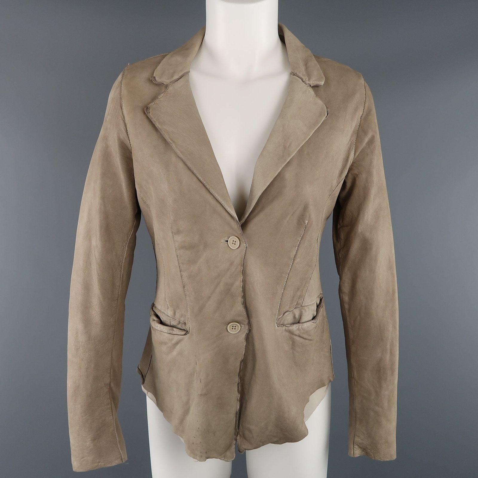 Other TRANSIT PAR-SUCK Size M Dyed Leather Notch Lapel Jacket Size US M / EU 48-50 / 2 - 1 Thumbnail