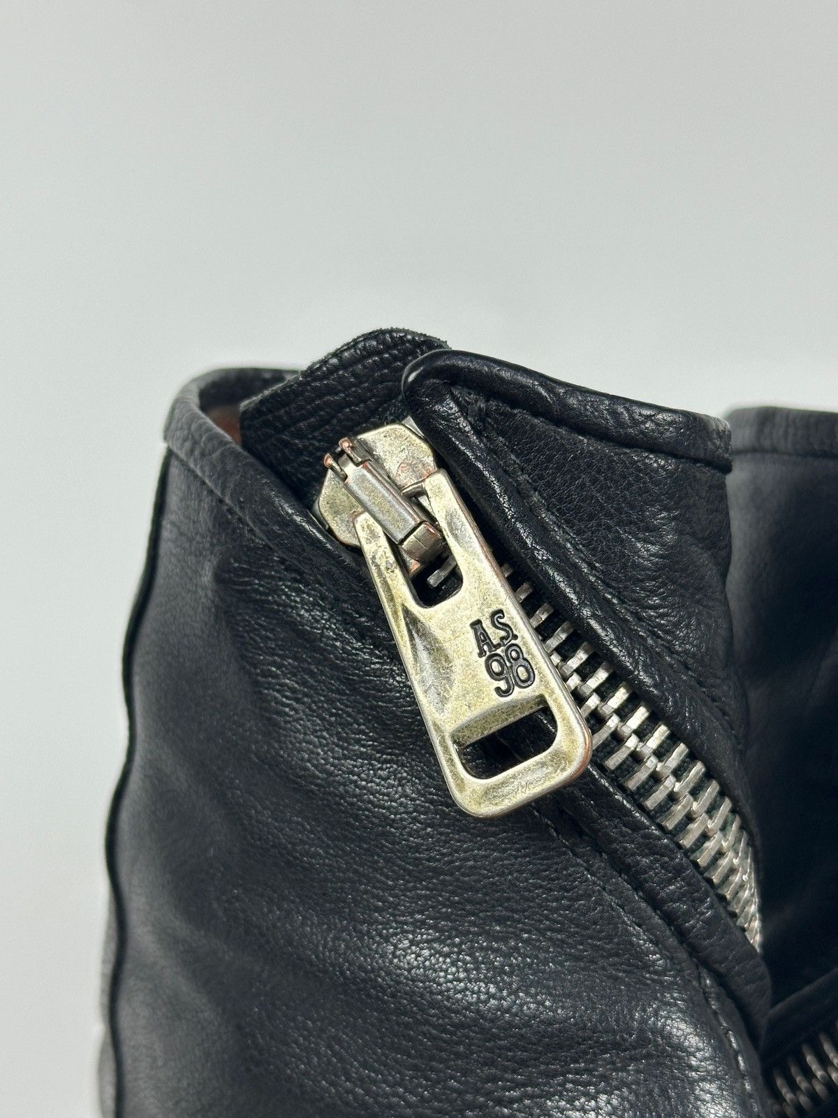 A.S.98 A.S.98 Black Leather Zipper Ankle Boots Size US 7 / IT 37 - 14 Thumbnail