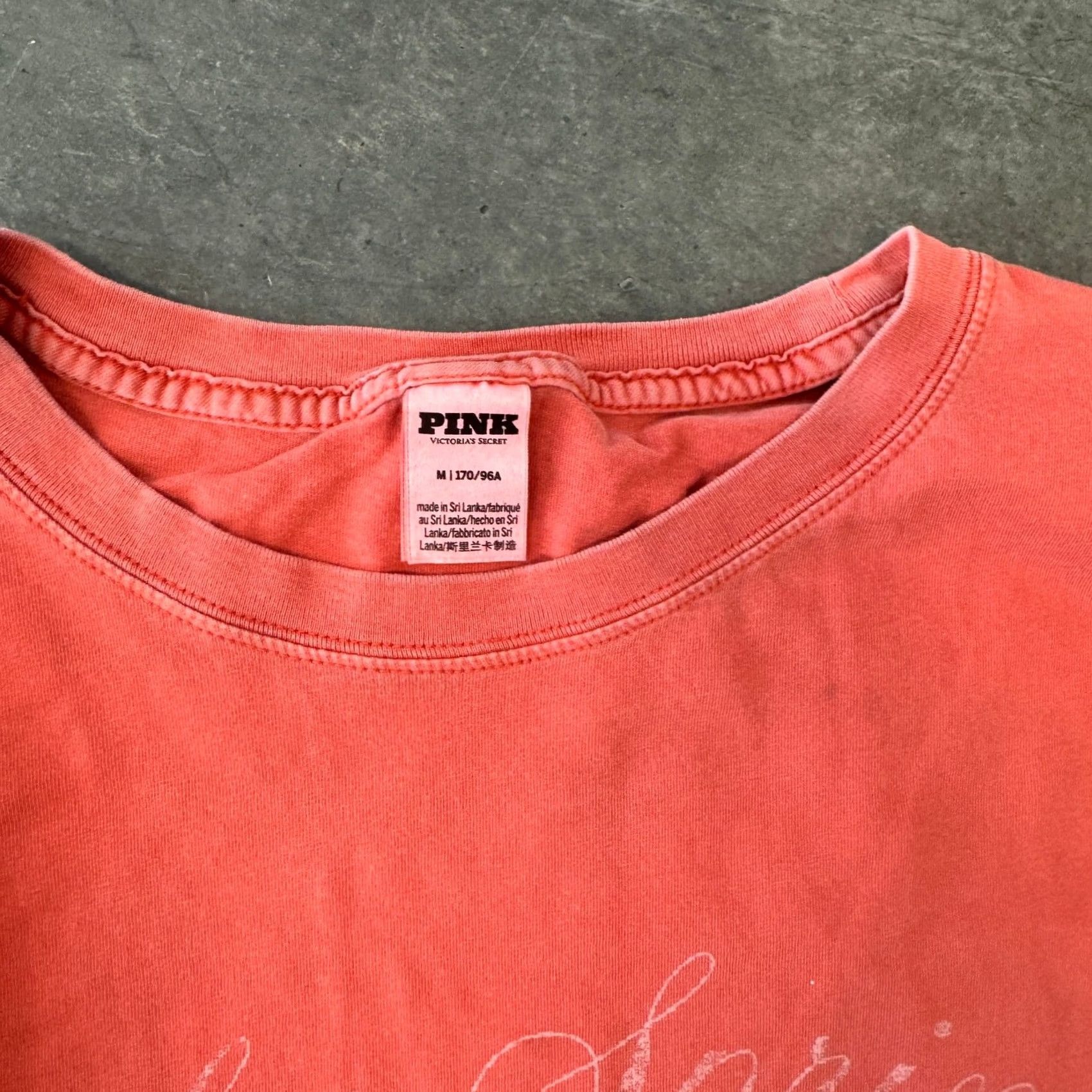 Victoria's Secret VINTAGE Victoria's Secret Pink Palm Springs California Peach Longsleeve M Orange Shirt Womens Size ONE SIZE - 3 Thumbnail