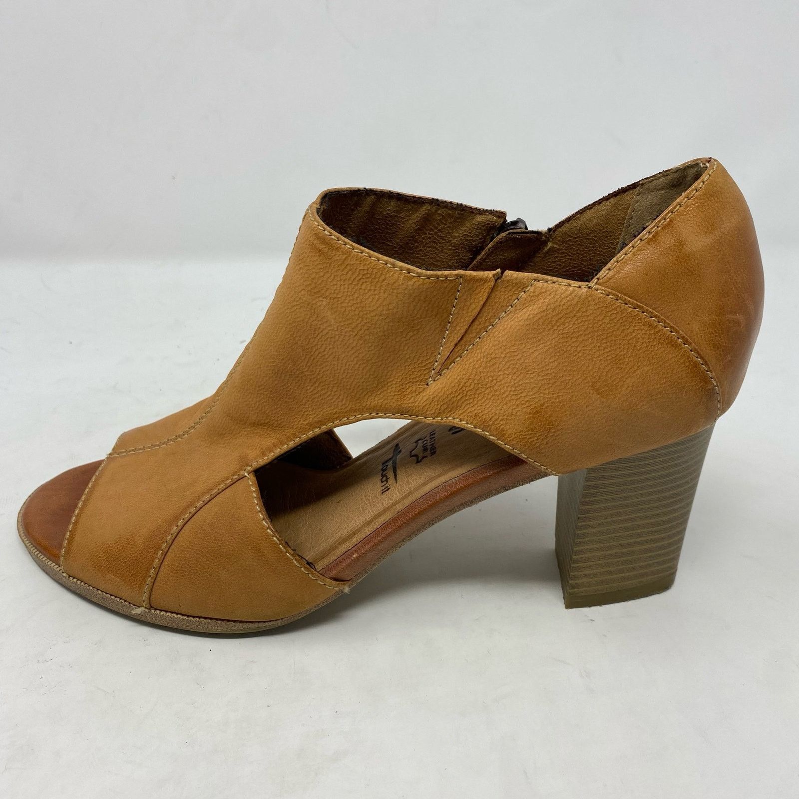 Other Tamaris Block Heels Sandals Brown Leather Womens Size 9.5 Size US 9.5 / IT 39.5 - 2 Thumbnail