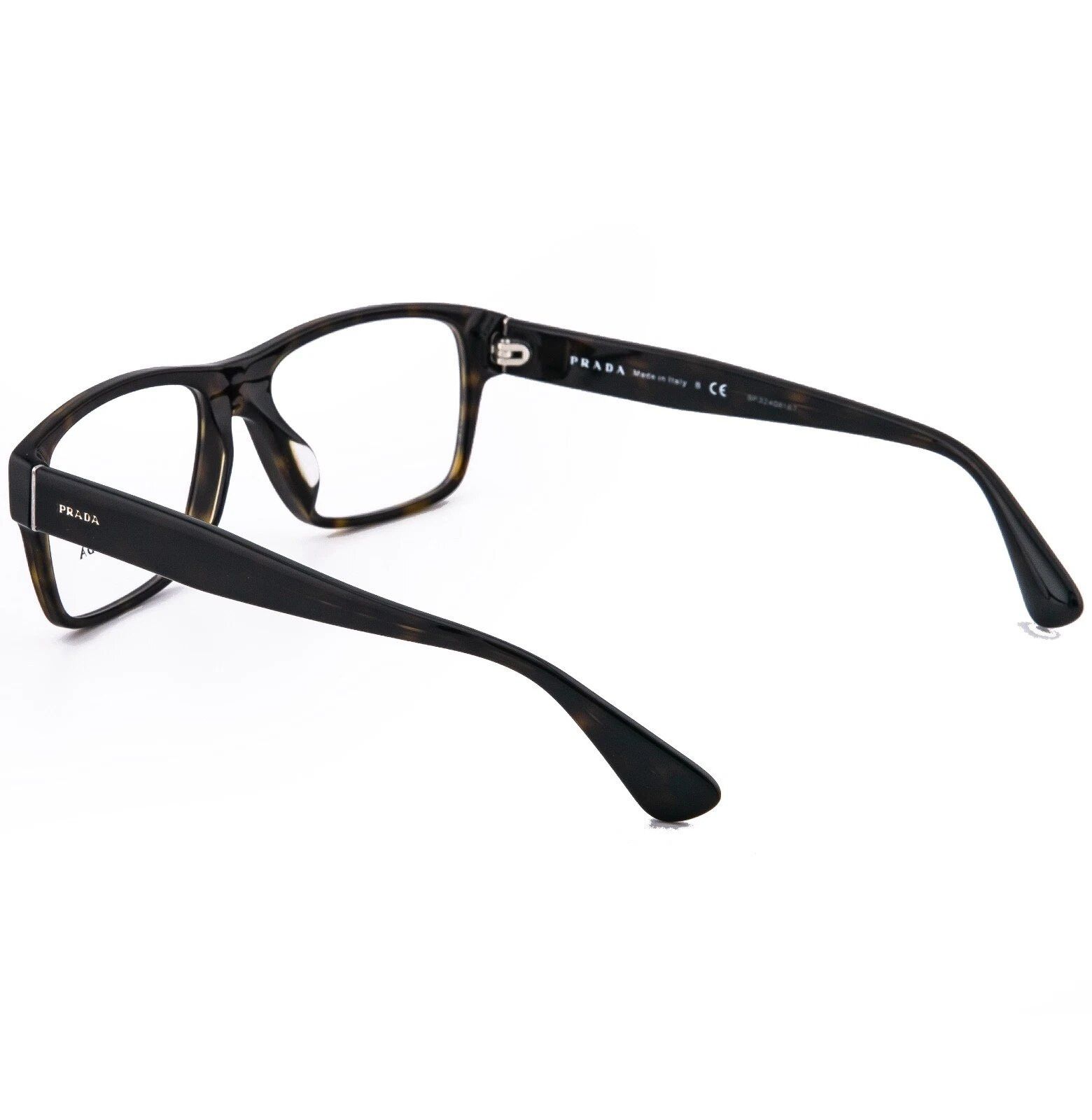 Prada PRADA 17S VPR17S Brown Logo Square Eyeglasses Optical Frame Size ONE SIZE - 3 Thumbnail