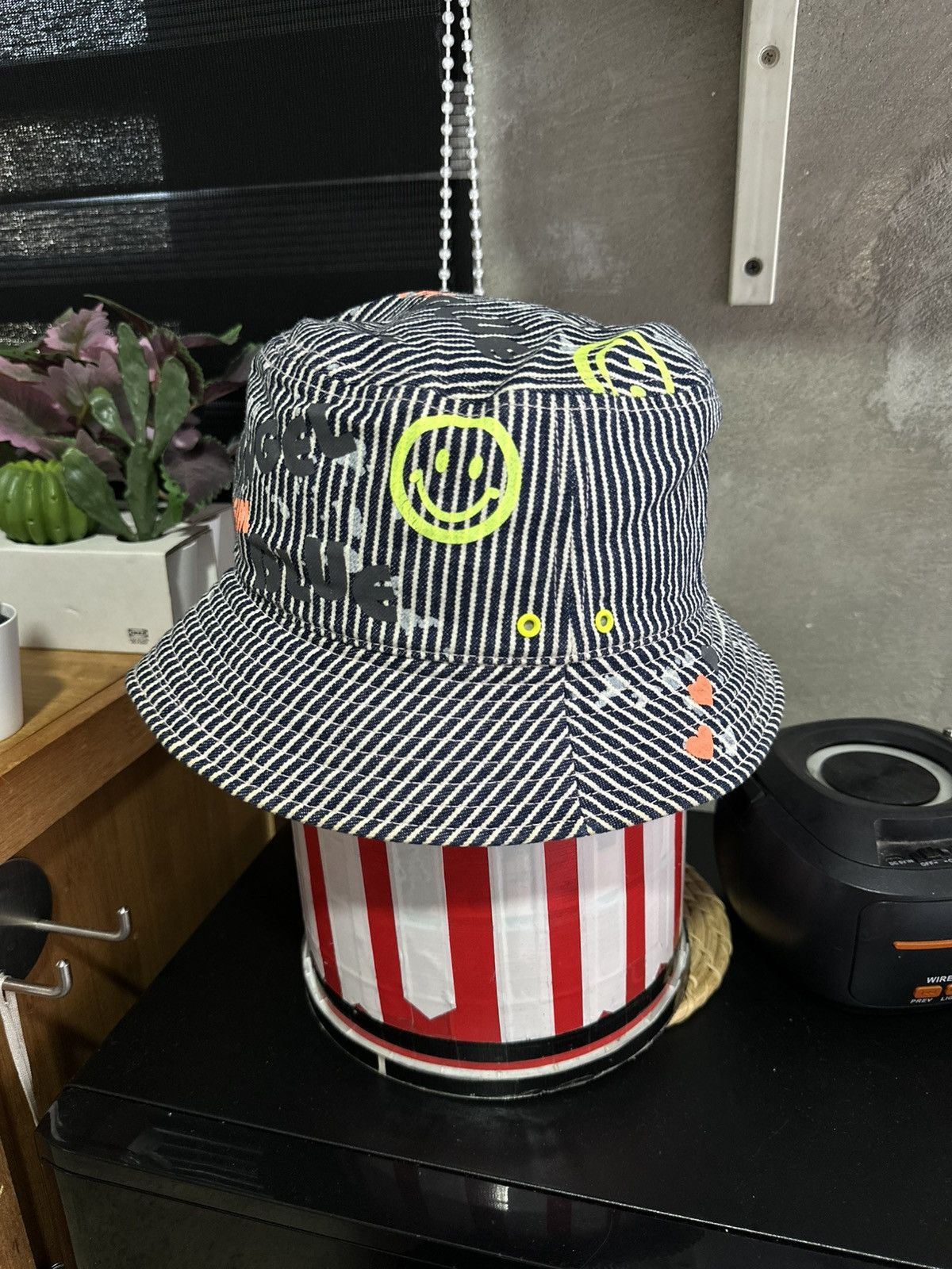 Angel Blue × Beauty Beast × Hysteric Glamour 2000s - Angel Blue Hickory Denim Bucket Hats (OSFA) Size ONE SIZE - 3 Thumbnail