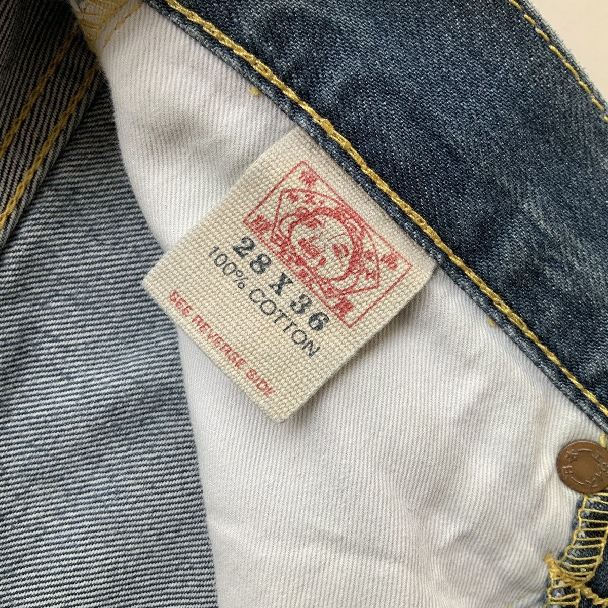 Evisu × Japanese Brand EVISU DOWLUCK EMBROIDERED SELVEDGE JEANS Size US 26 / EU 42 - 7 Thumbnail