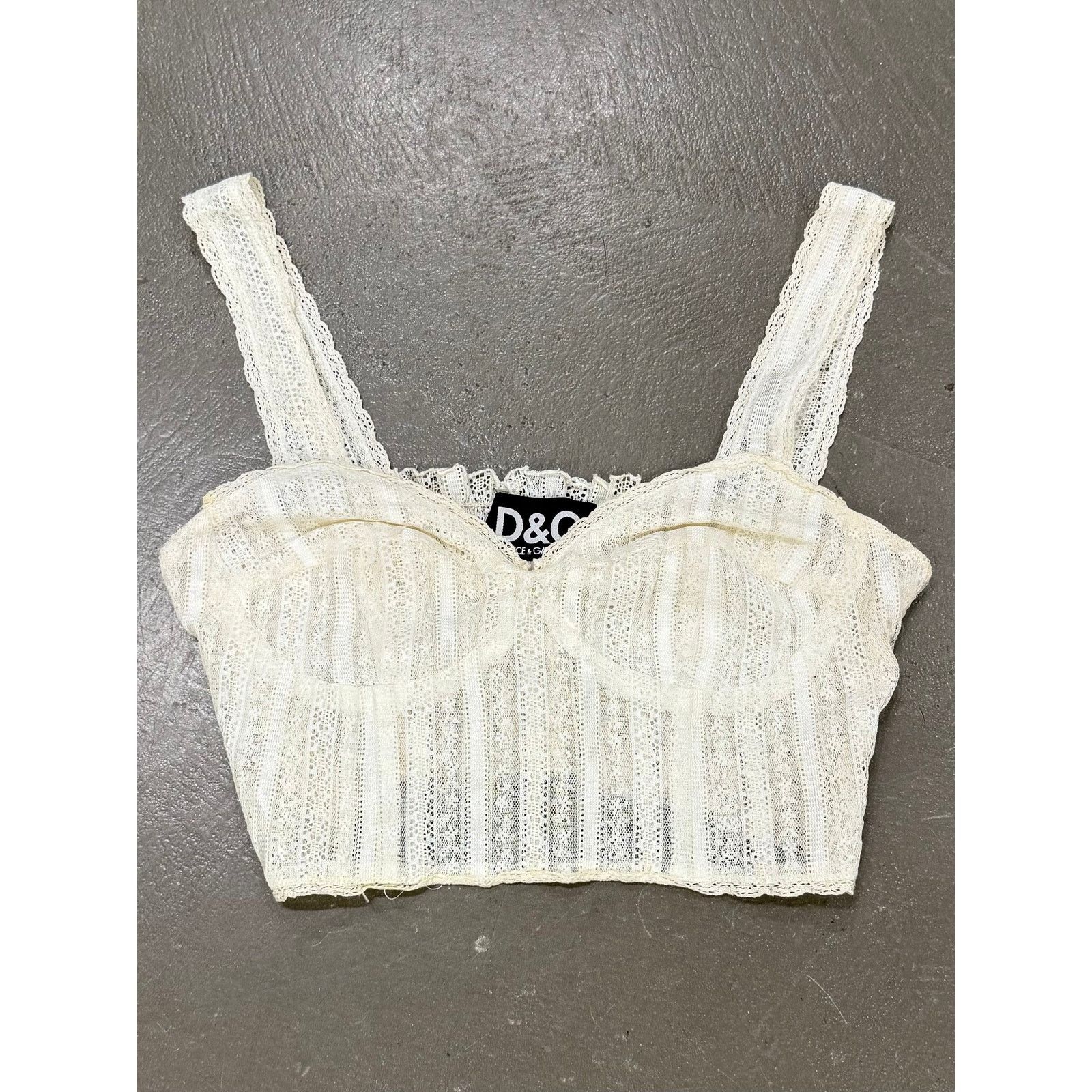 Dolce & Gabbana 1990s Dolce & Gabbana sheer lace corset top Size M / US 6-8 / IT 42-44 - 1 Thumbnail